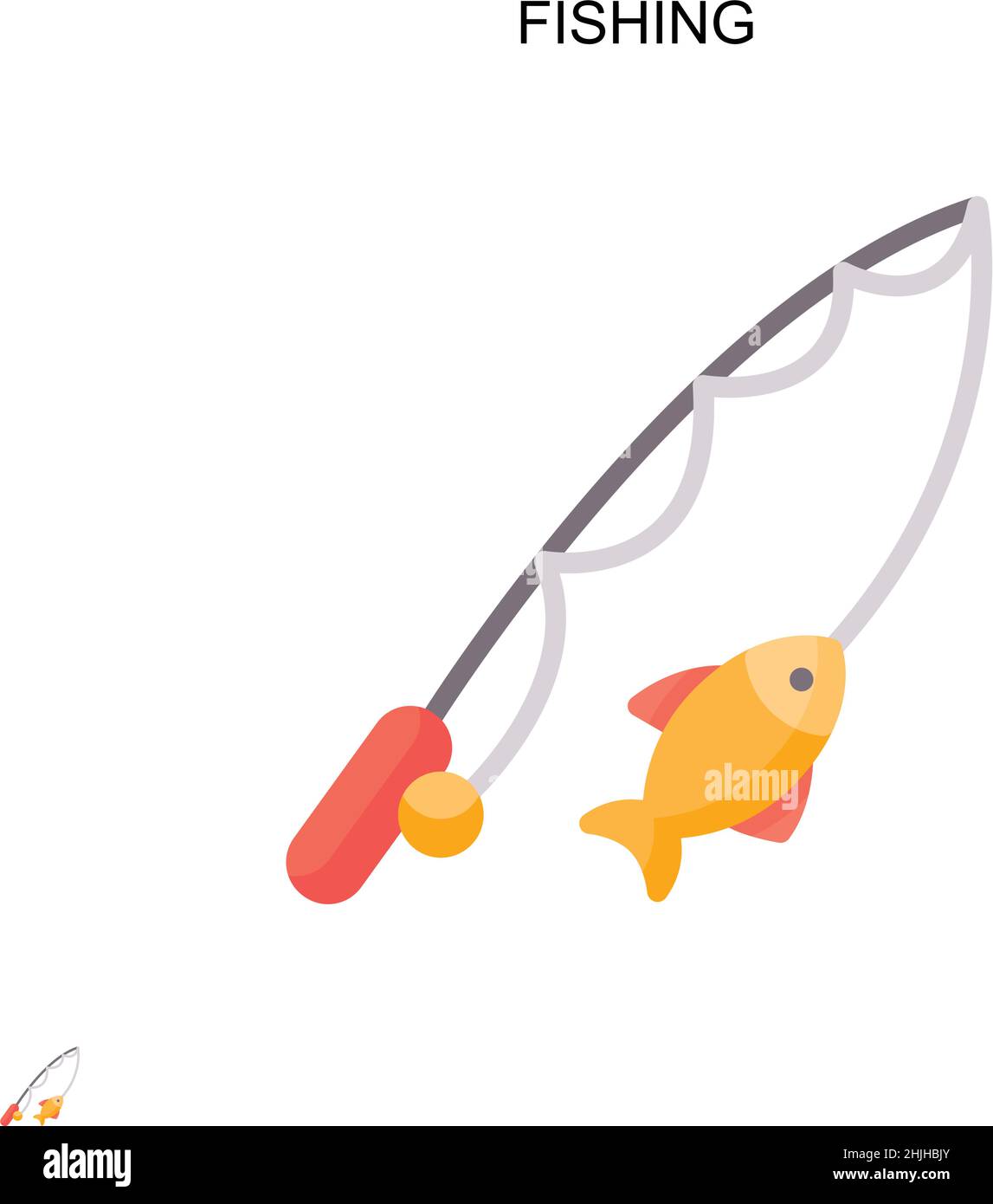 Icône de vecteur simple de pêche.Modèle de conception de symbole d'illustration pour élément d'interface utilisateur Web mobile. Illustration de Vecteur