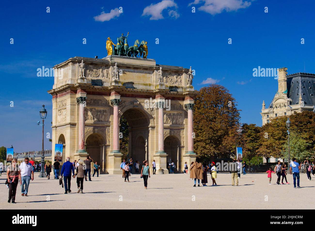 Arc de Triomphe du carrousel, un arc triomphal à Paris, France Banque D'Images