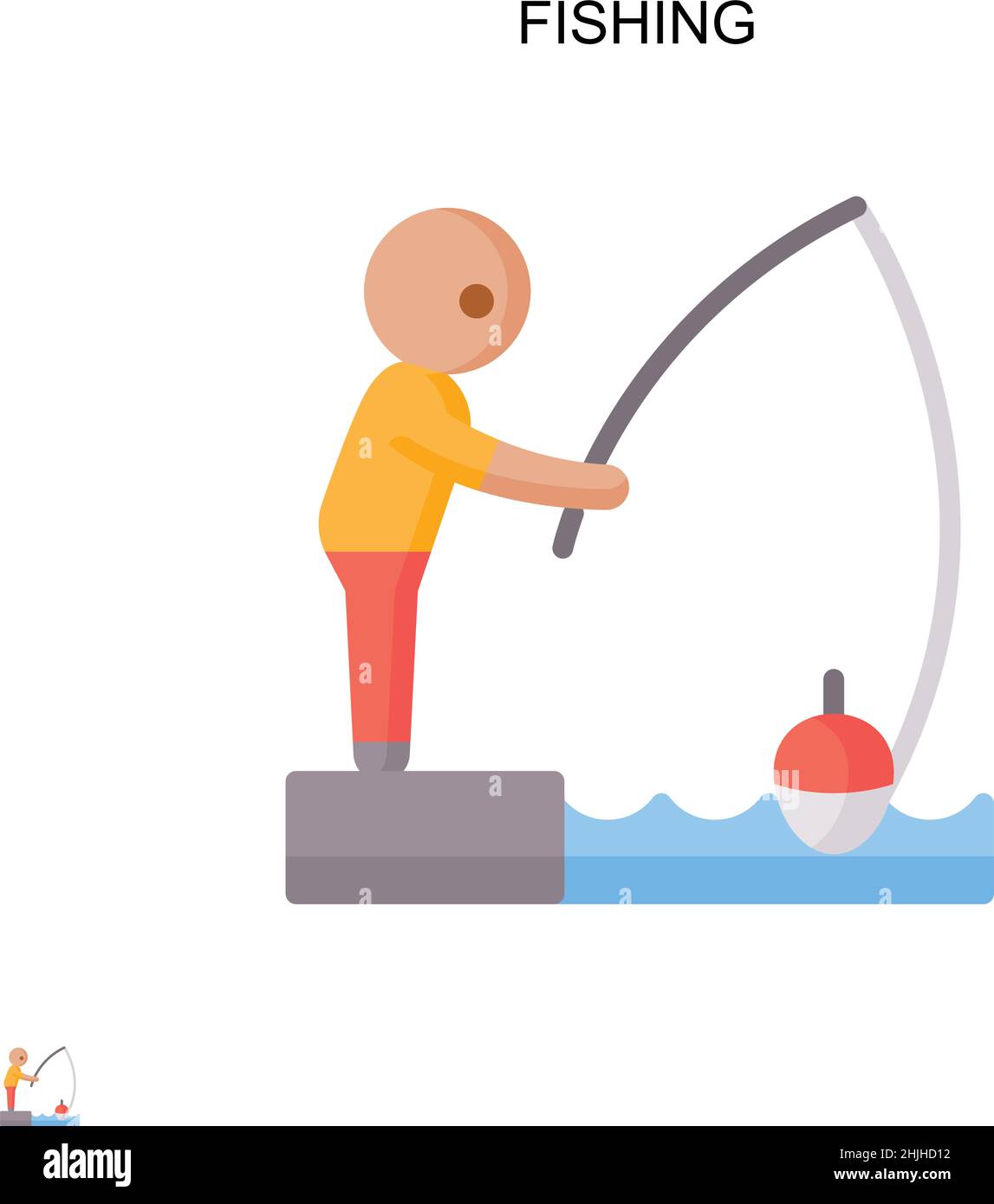 Icône de vecteur simple de pêche.Modèle de conception de symbole d'illustration pour élément d'interface utilisateur Web mobile. Illustration de Vecteur