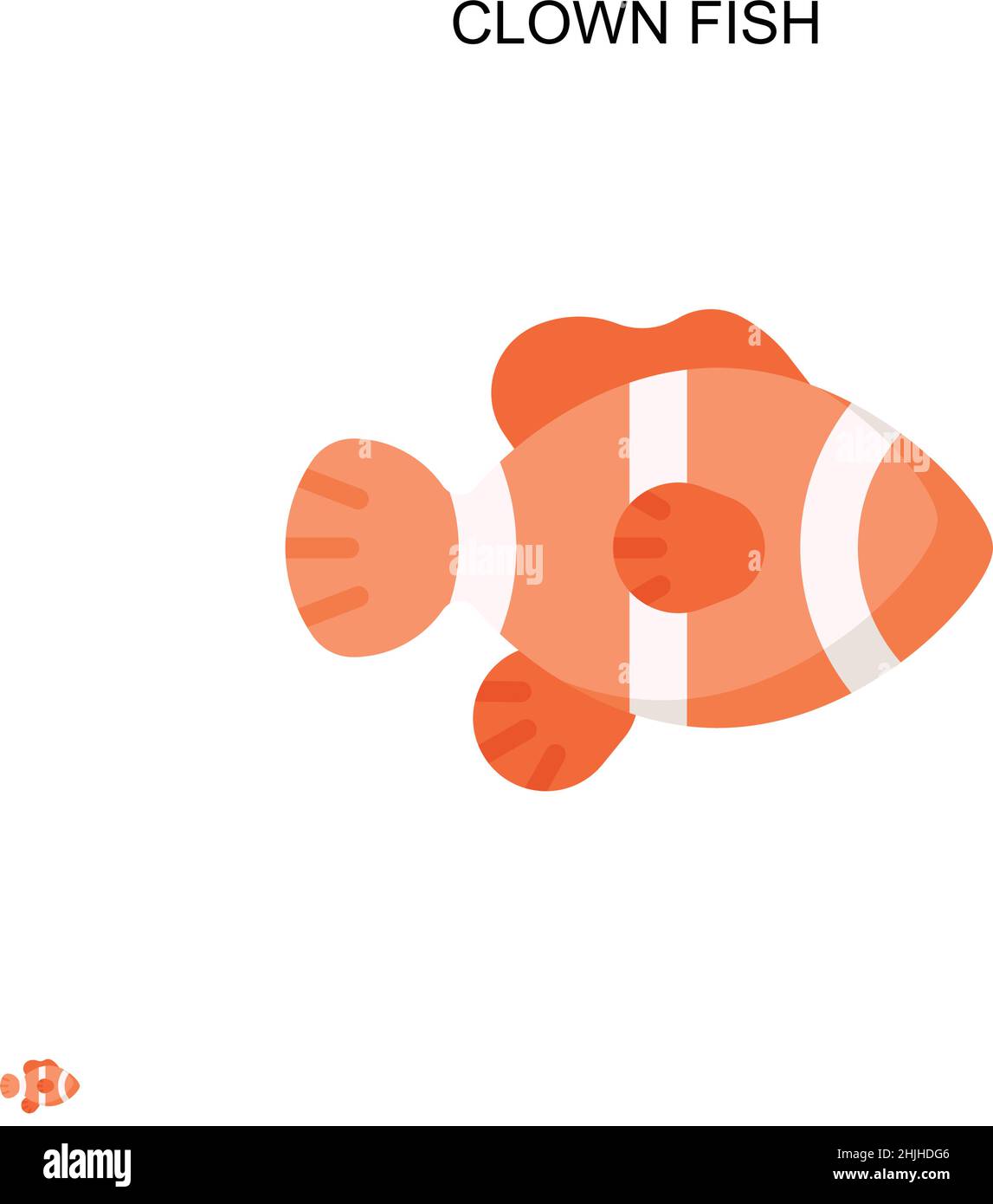 Icône de vecteur simple Clown Fish.Modèle de conception de symbole d'illustration pour élément d'interface utilisateur Web mobile. Illustration de Vecteur