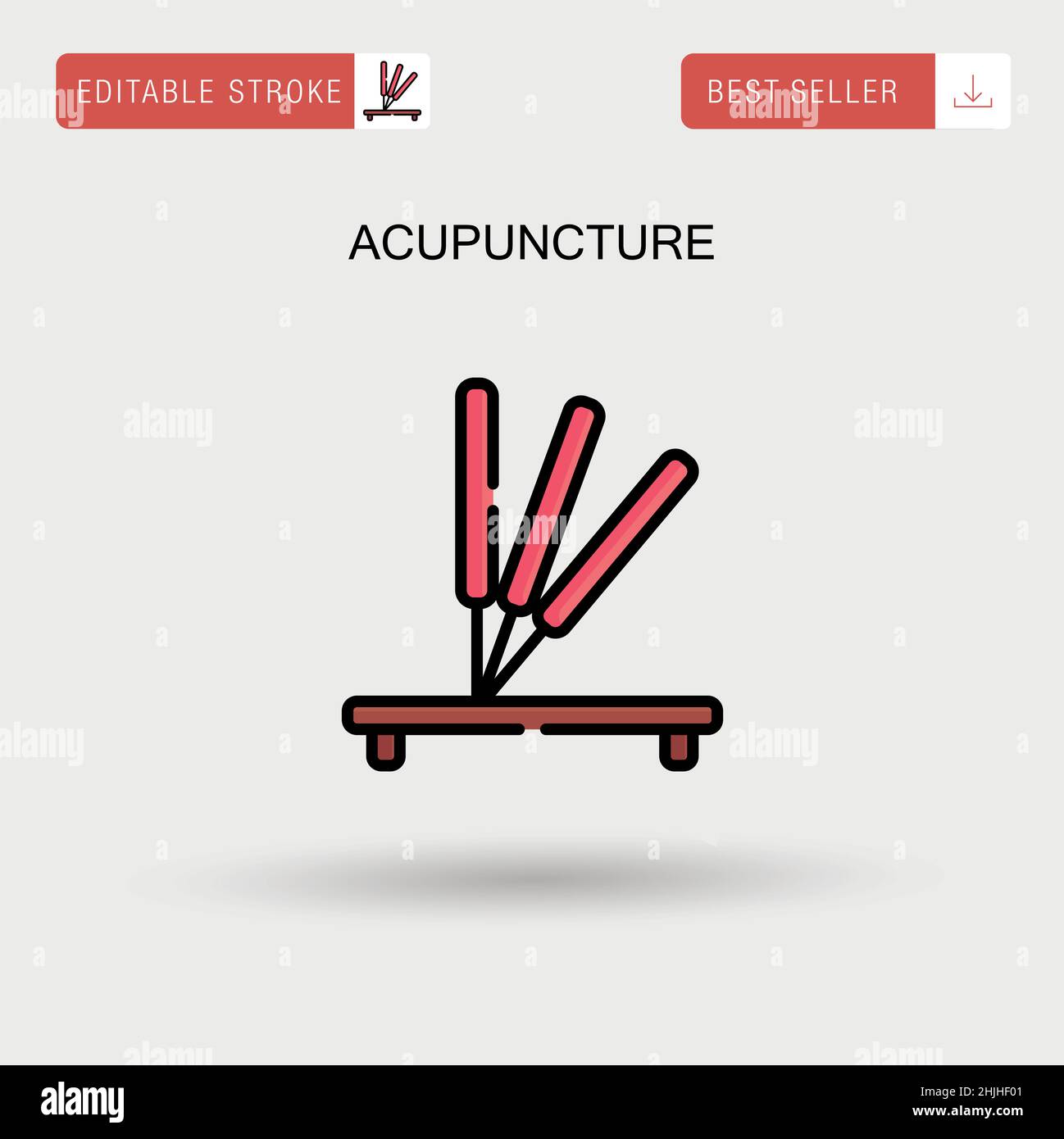 Icône de vecteur simple d'acupuncture. Illustration de Vecteur