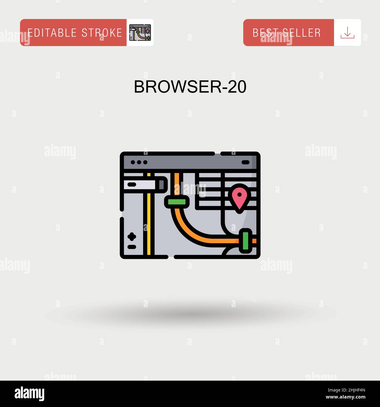 Icône de vecteur simple Browser-20. Illustration de Vecteur