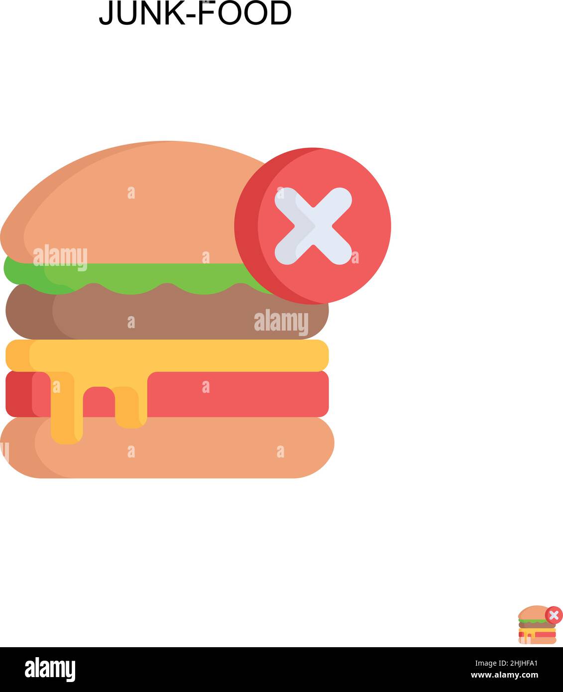 Icône de vecteur simple junk-food.Modèle de conception de symbole d'illustration pour élément d'interface utilisateur Web mobile. Illustration de Vecteur