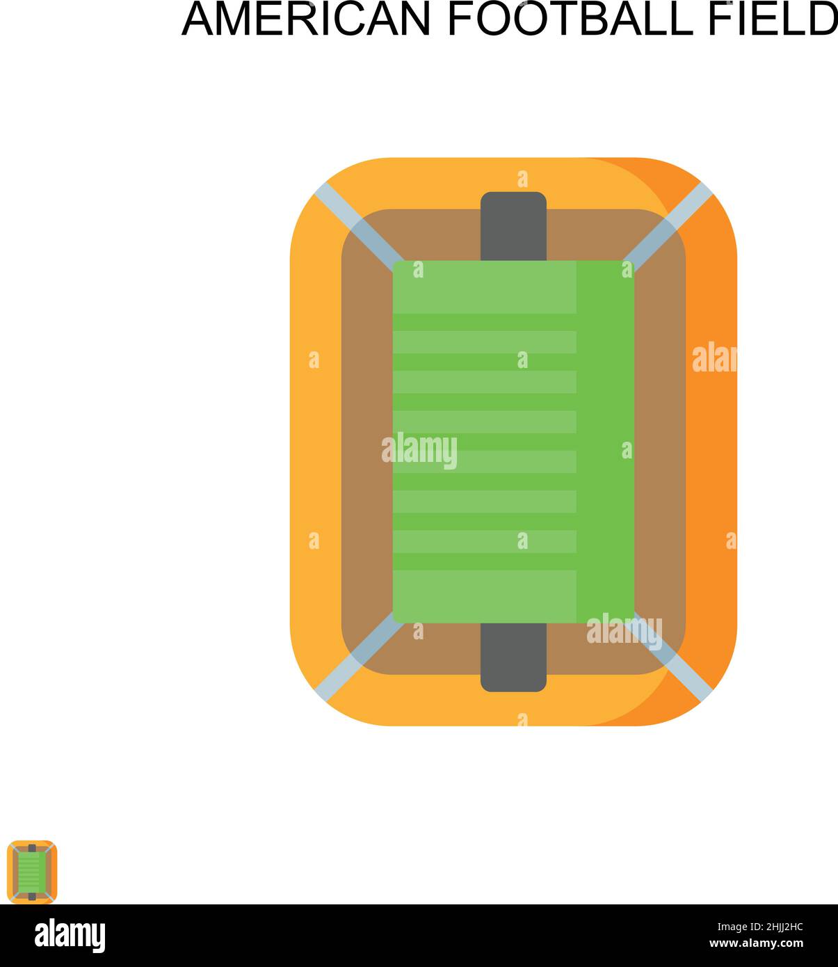 Icône vecteur simple de terrain de football américain.Modèle de conception de symbole d'illustration pour élément d'interface utilisateur Web mobile. Illustration de Vecteur