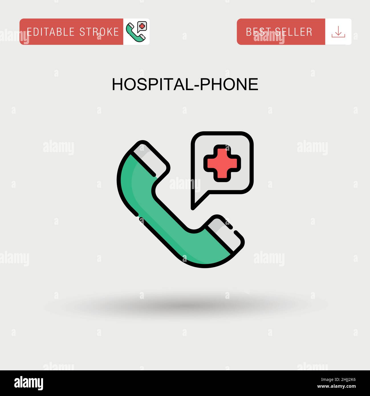 Icône de vecteur simple de téléphone d'hôpital. Illustration de Vecteur
