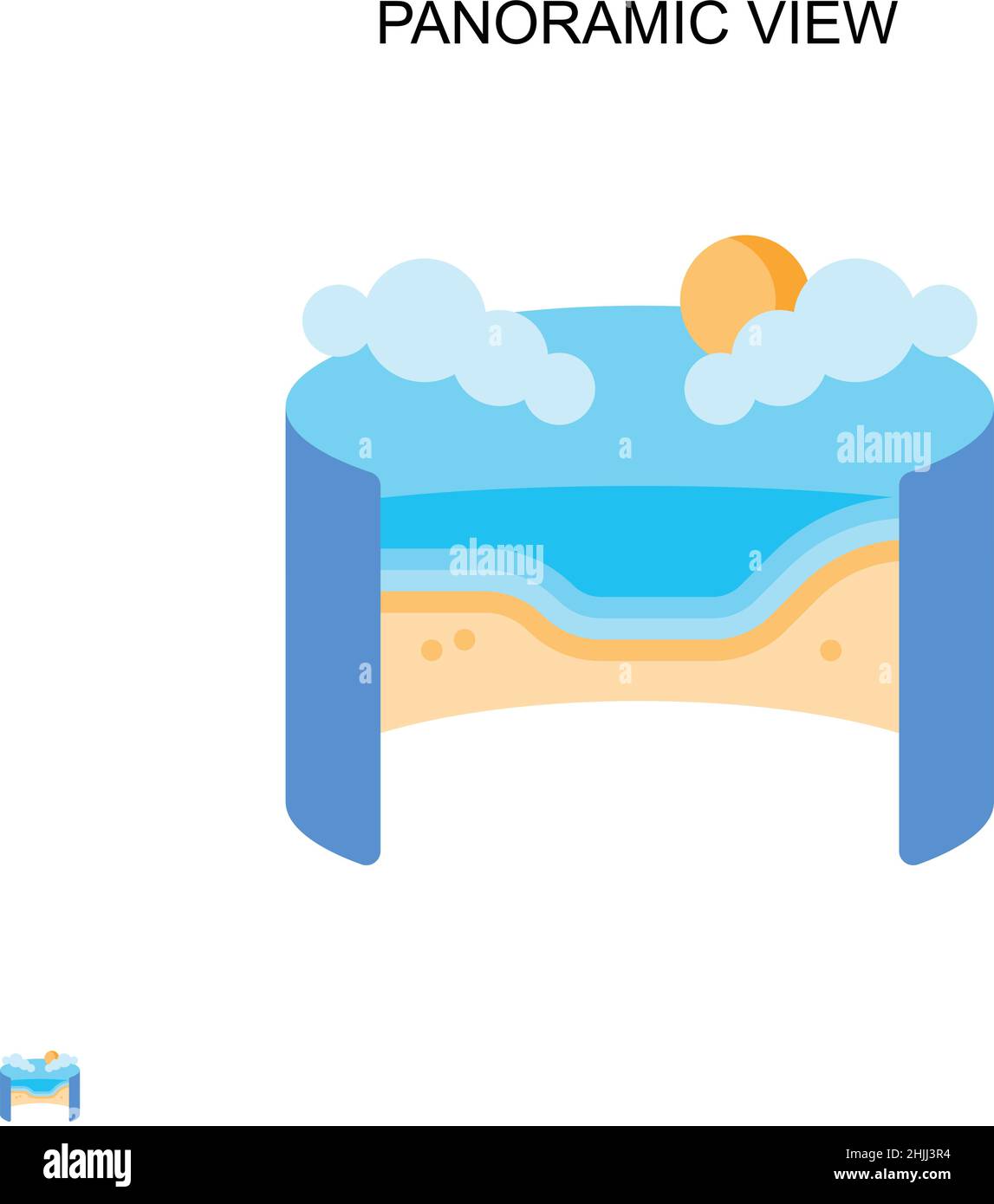 Icône de vecteur simple de vue panoramique.Modèle de conception de symbole d'illustration pour élément d'interface utilisateur Web mobile. Illustration de Vecteur