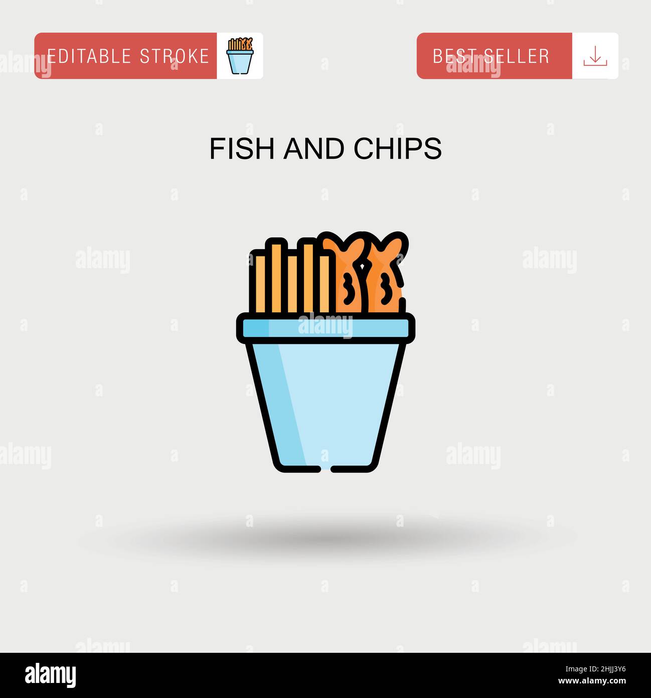 Icône de vecteur simple Fish and Chips. Illustration de Vecteur