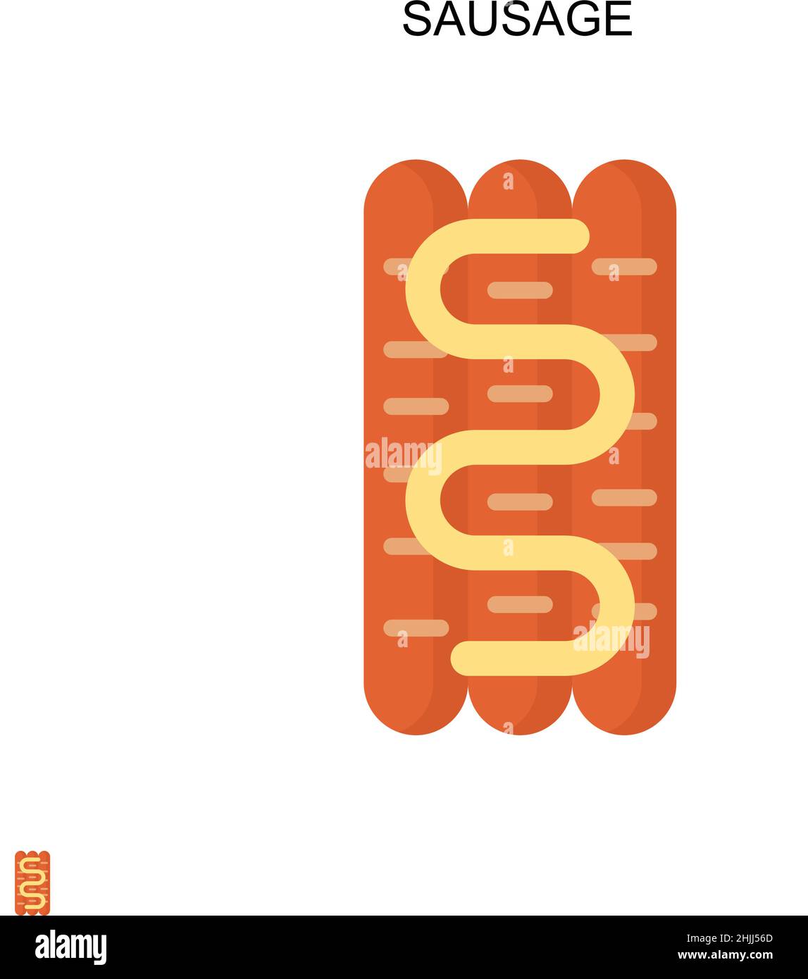 Icône de vecteur simple de saucisse.Modèle de conception de symbole d'illustration pour élément d'interface utilisateur Web mobile. Illustration de Vecteur