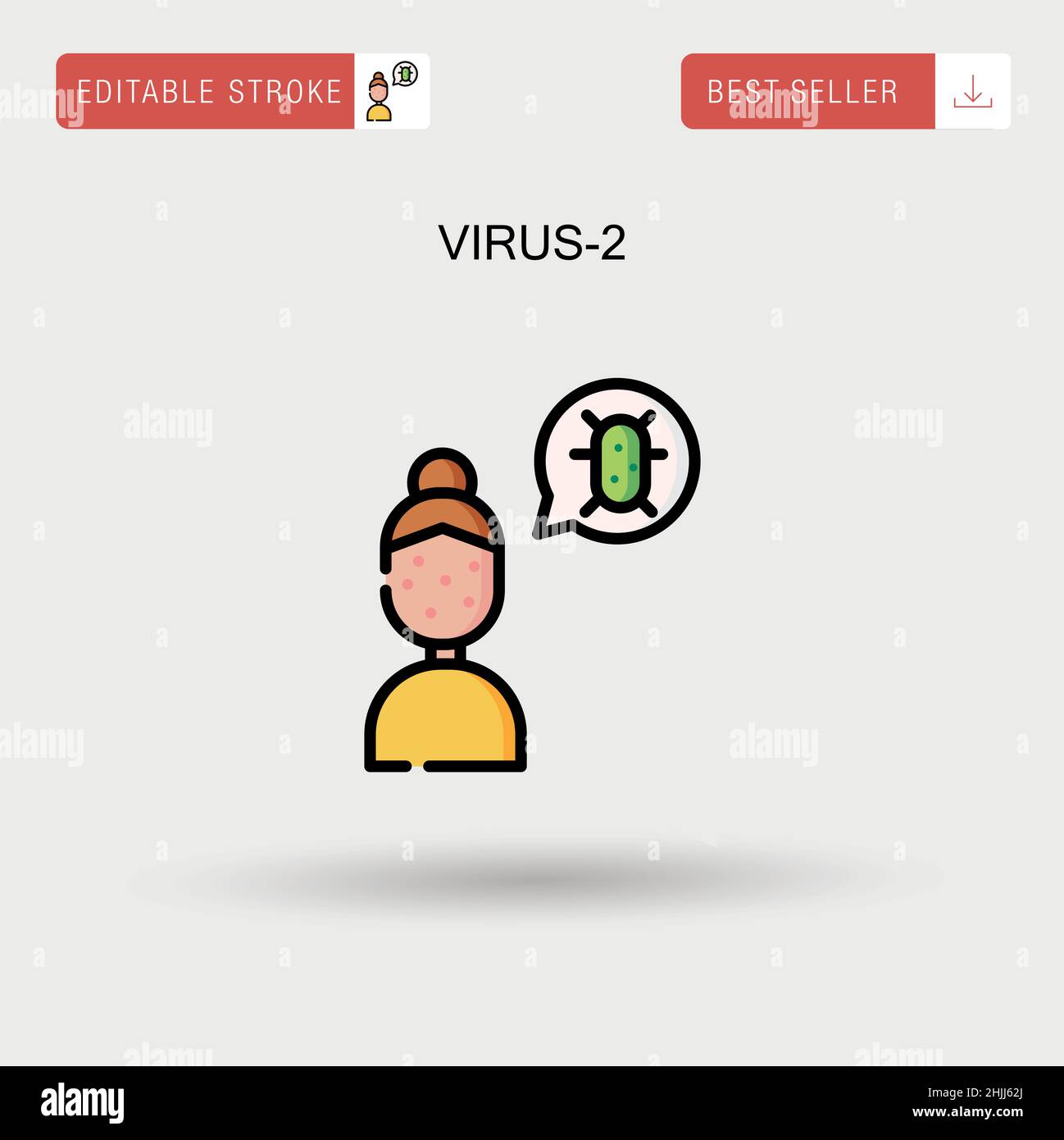 Virus-2 icône vecteur simple. Illustration de Vecteur