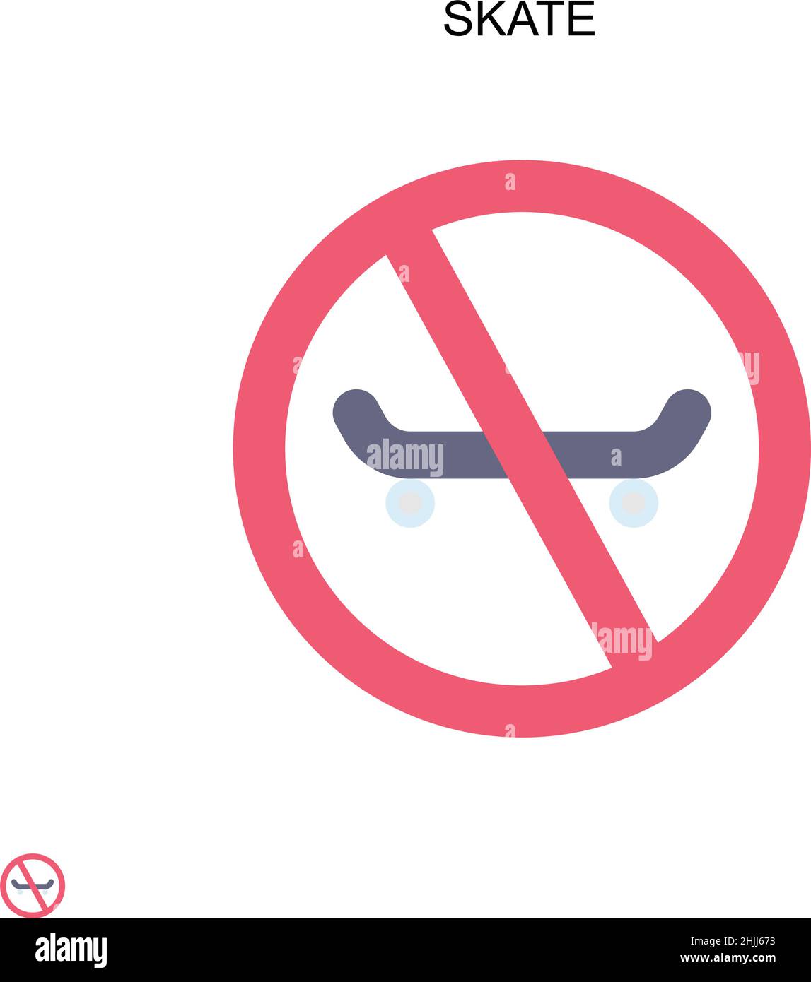 Icône de vecteur simple Skate.Modèle de conception de symbole d'illustration pour élément d'interface utilisateur Web mobile. Illustration de Vecteur