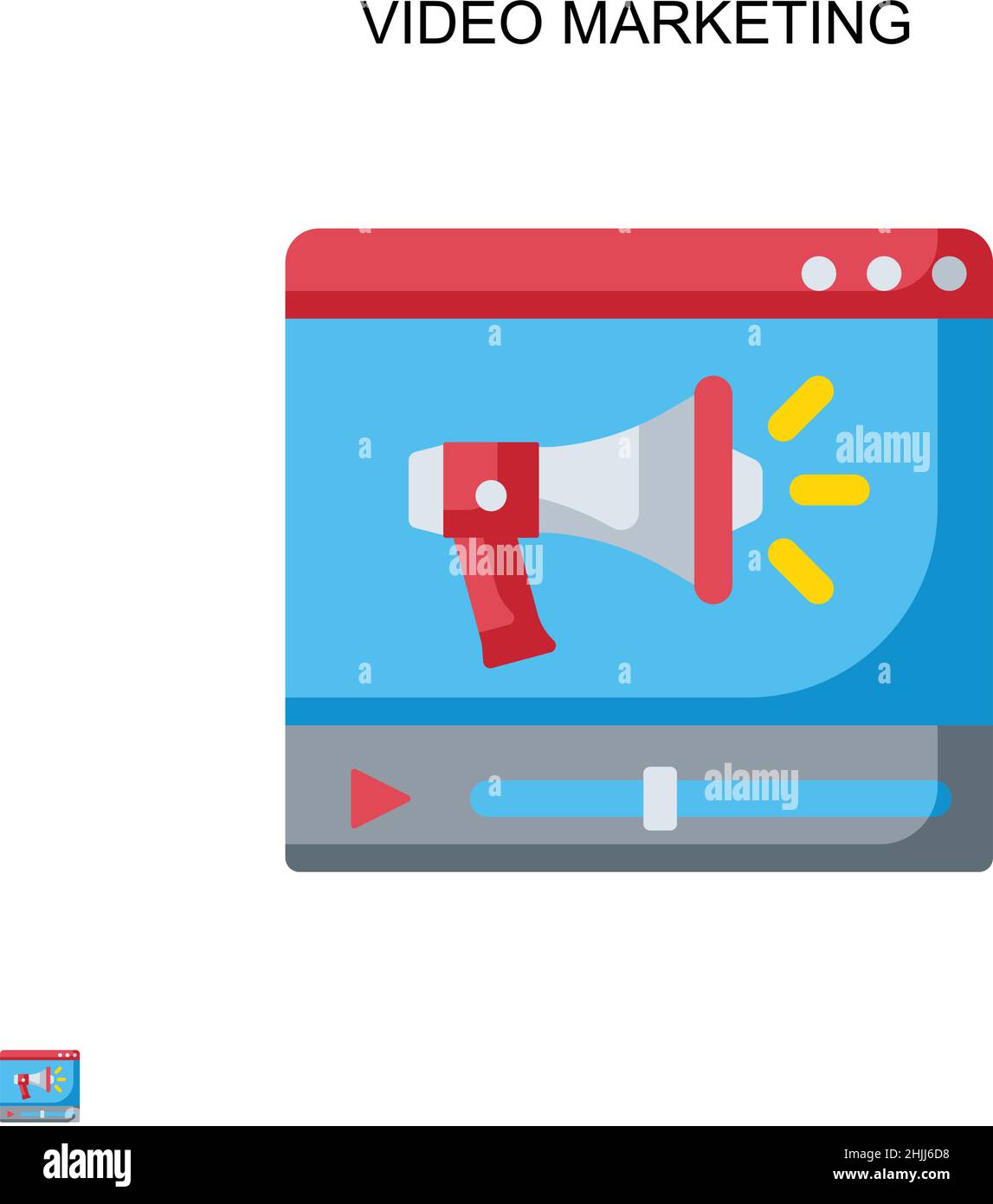 Marketing vidéo simple icône de vecteur.Modèle de conception de symbole d'illustration pour élément d'interface utilisateur Web mobile. Illustration de Vecteur