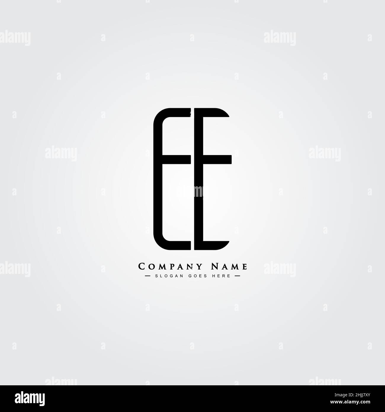 Lettre initiale logo EE - logo d'entreprise simple pour Alphabet EE Illustration de Vecteur