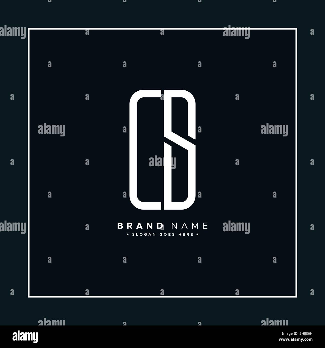 Logo commercial simple pour lettre initiale CS - logo alphabétique Illustration de Vecteur