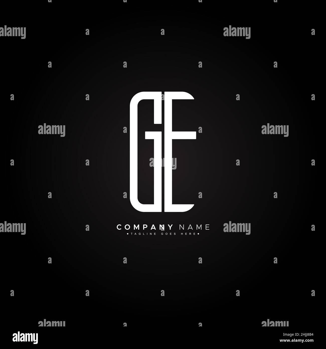 Lettre initiale logo GE - logo commercial simple pour Alphabet G et E. Illustration de Vecteur