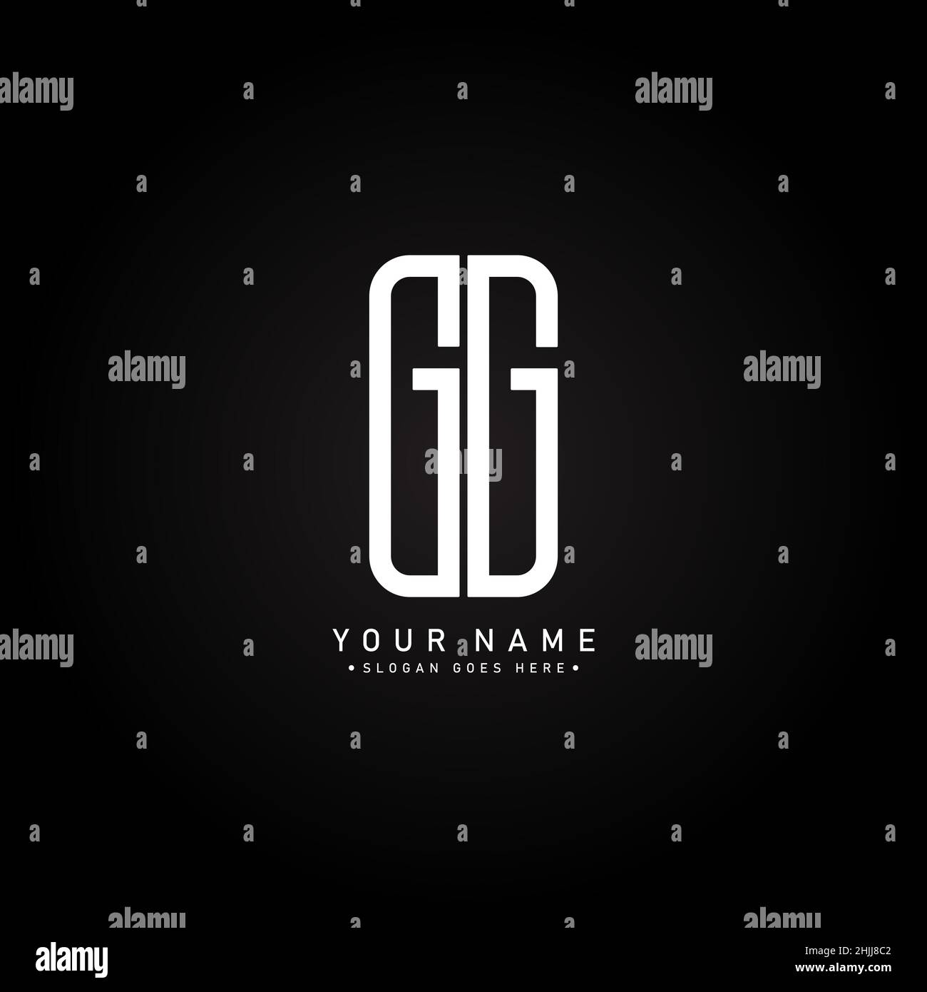 Logo minimal Business pour Alphabet GG - lettre initiale logo GG Illustration de Vecteur