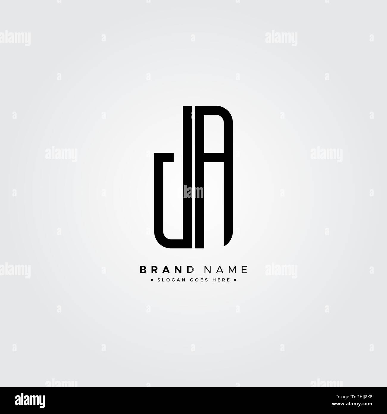 Lettre initiale logo JA - logo d'entreprise minimal pour Alphabet J et A. Illustration de Vecteur