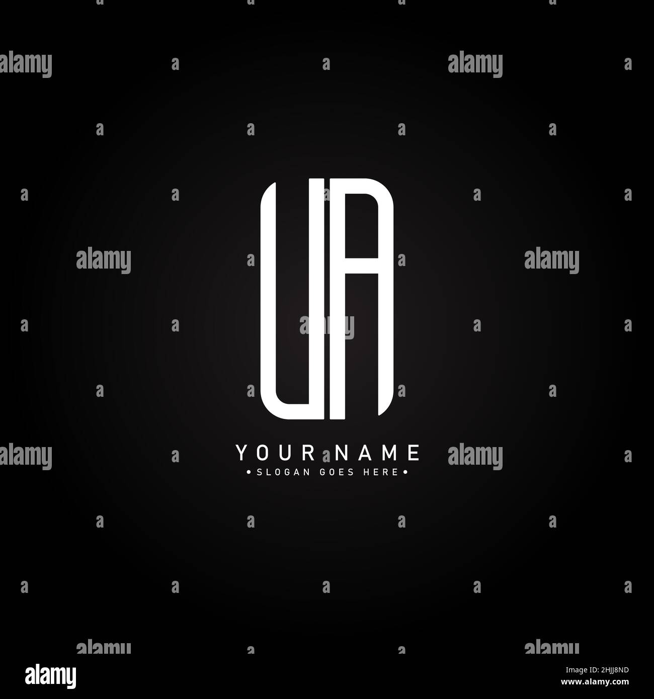 Logo commercial simple pour lettre initiale UA - logo alphabétique Illustration de Vecteur