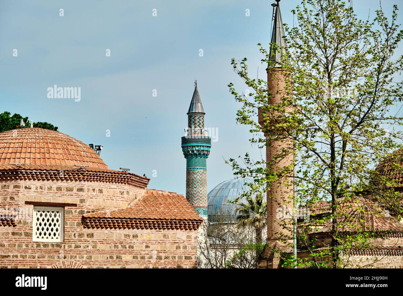 mosquées à iznik, nicea bursa.Vert mosquées minaret fond Banque D'Images