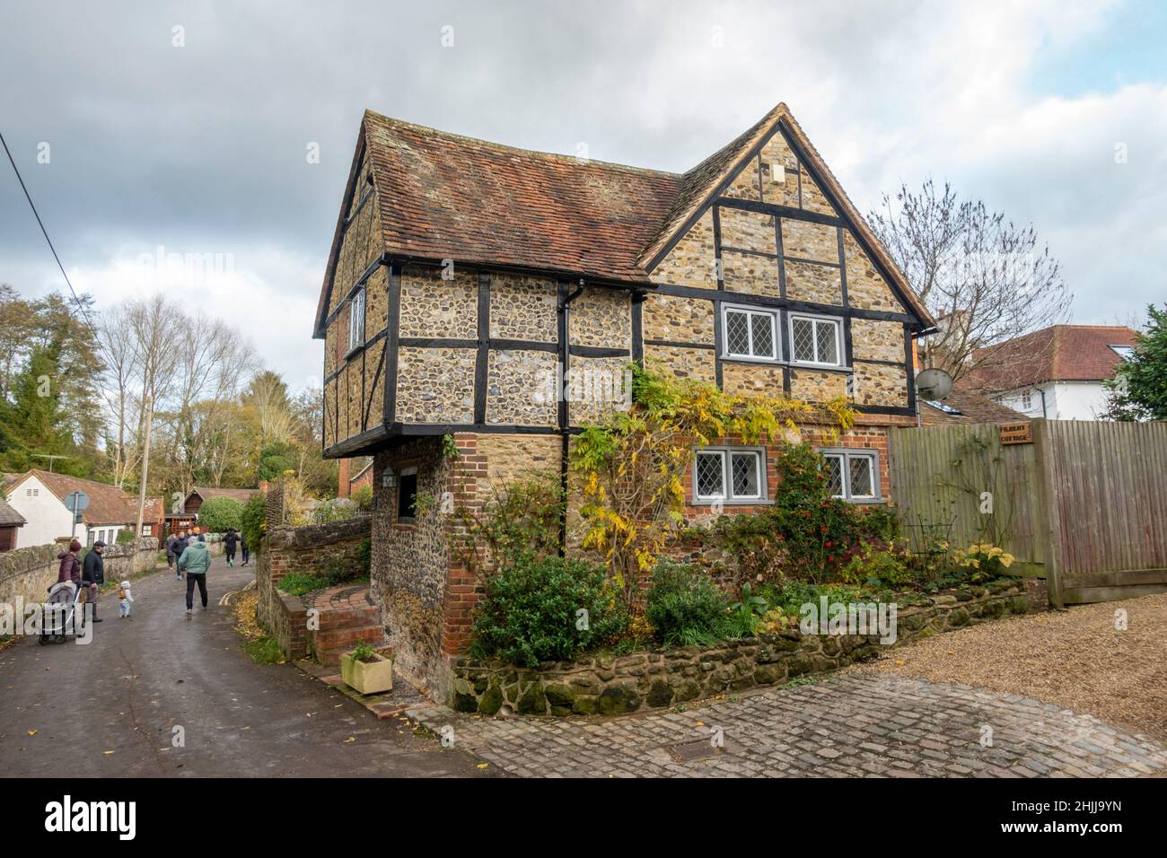 L'ancienne prison House sur Lower Street, Shere, un beau village anglais quintessence près de Guildford, Surrey, Royaume-Uni. Banque D'Images