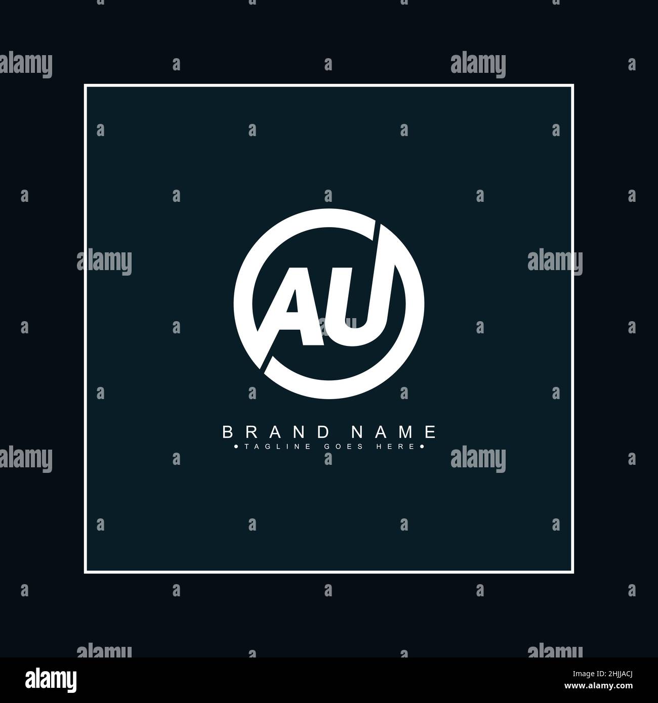 Logo minimal Business pour Alphabet au - lettre initiale A et logo U Illustration de Vecteur