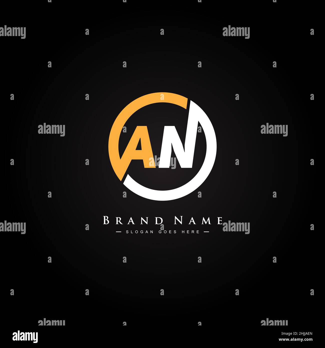 Logo minimal Business pour Alphabet AN - lettre initiale A et N logo Illustration de Vecteur