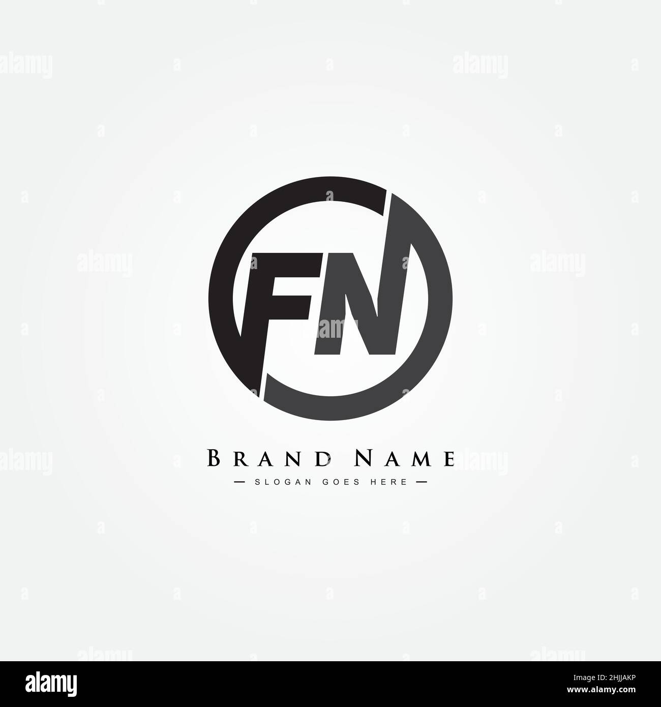 Logo minimal Business pour Alphabet FN - lettre initiale F et N logo Illustration de Vecteur
