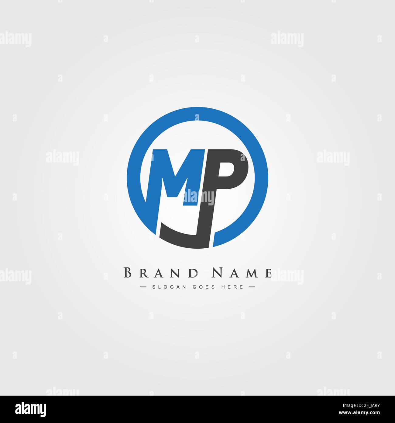 Logo commercial simple pour lettre initiale MP - logo alphabétique Illustration de Vecteur