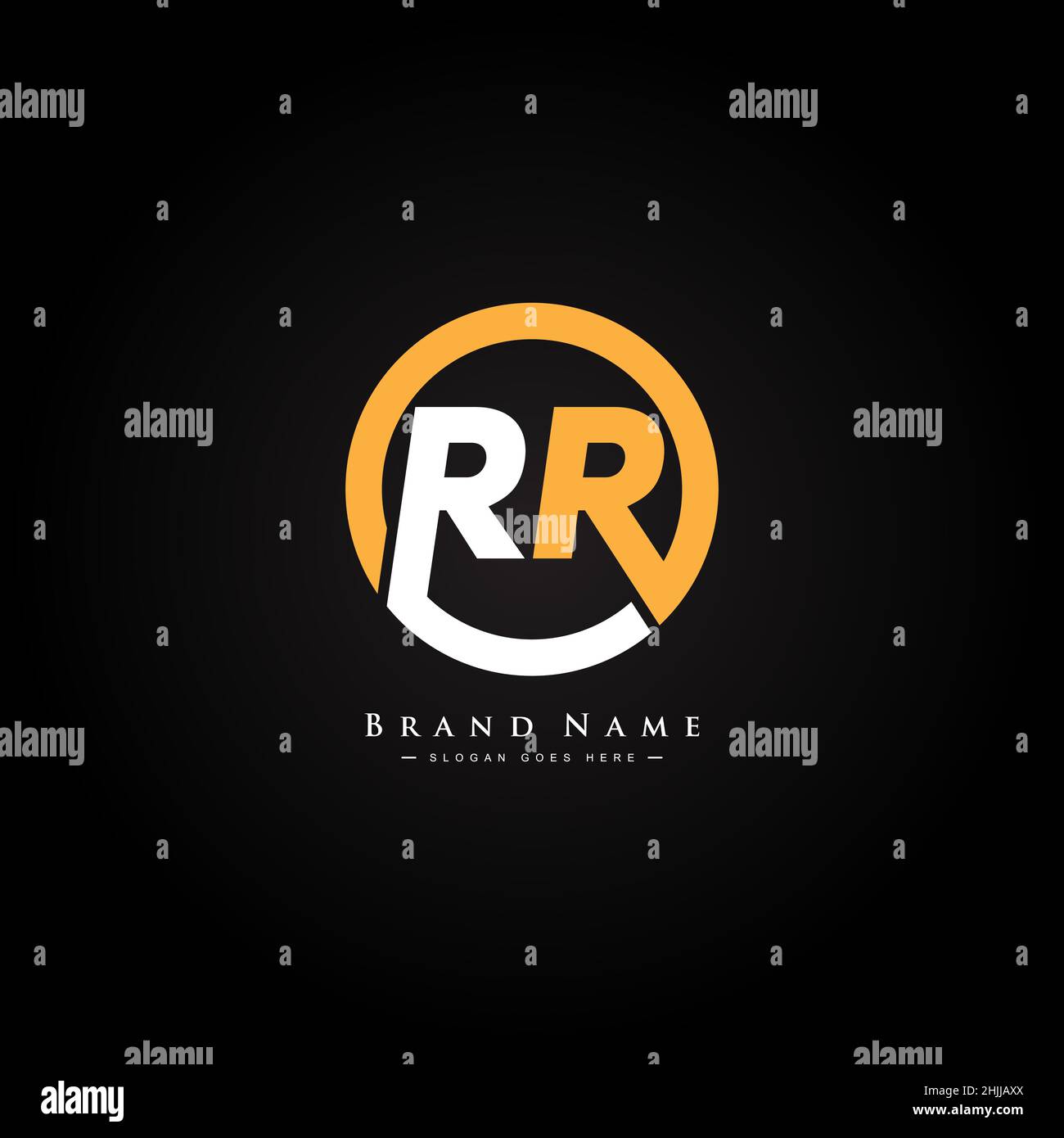 Logo commercial simple pour lettre initiale RR - logo alphabétique Illustration de Vecteur
