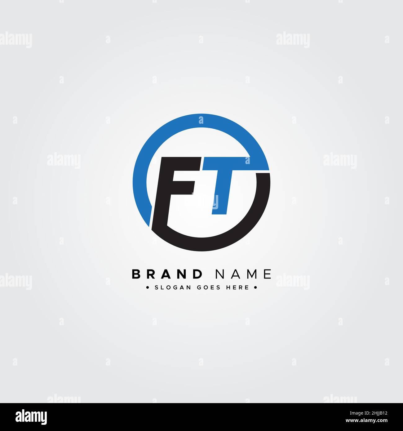 Logo initial Letter FT - logo simple Business pour Alphabet F et T. Illustration de Vecteur