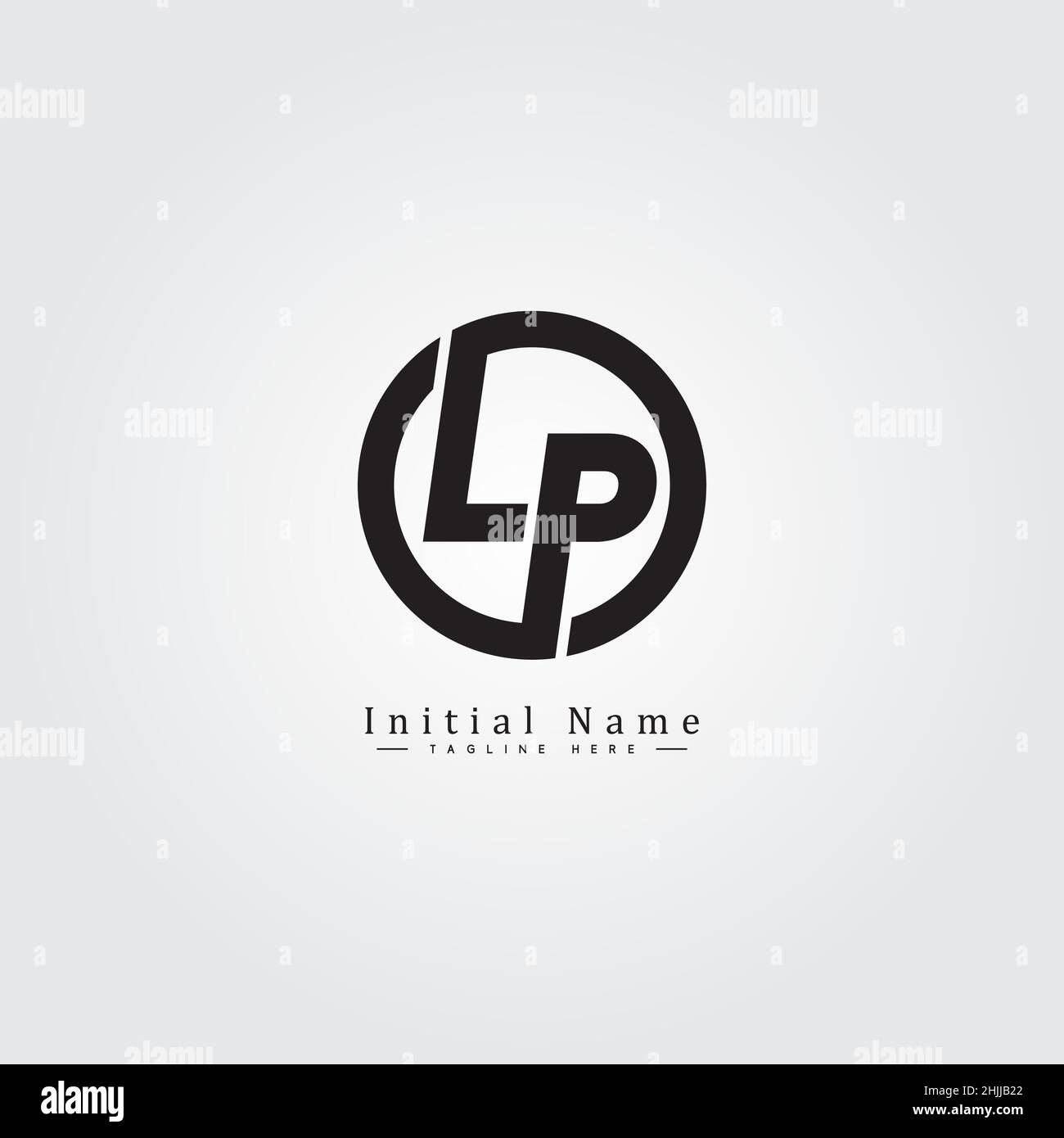 Logo commercial simple pour lettre initiale LP - logo alphabétique Illustration de Vecteur