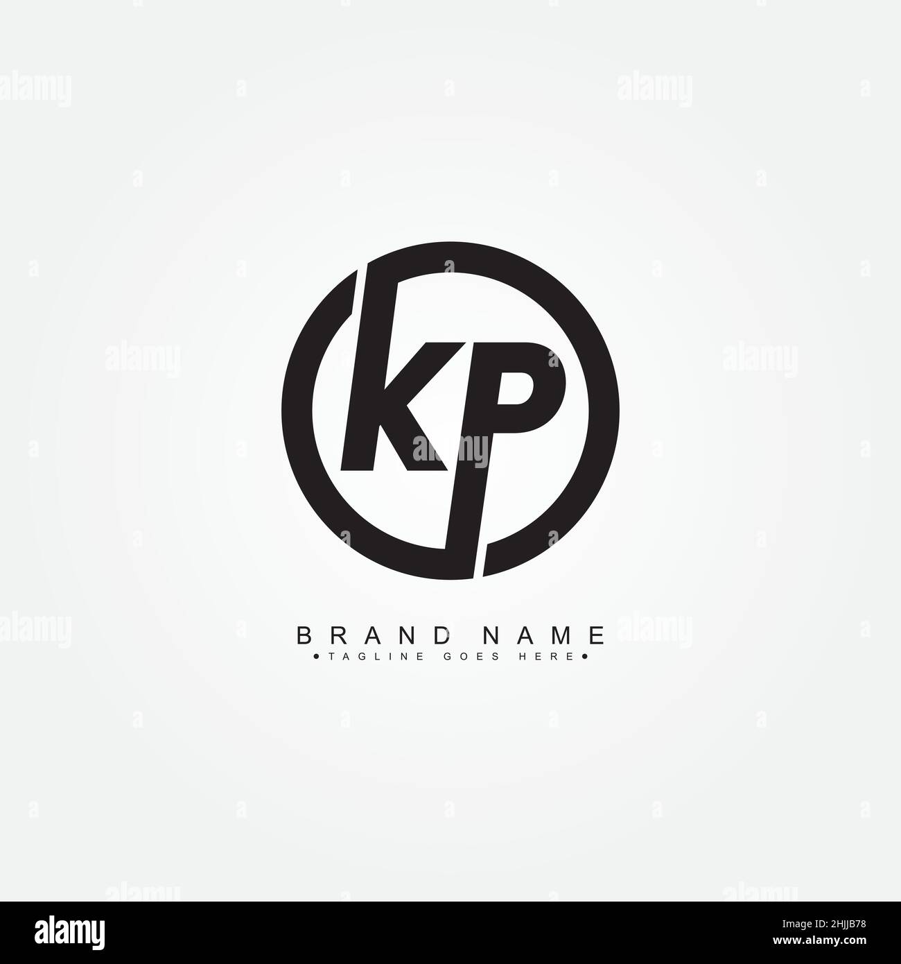 Lettre initiale logo KP - simple logo Business pour Alphabet K et P. Illustration de Vecteur