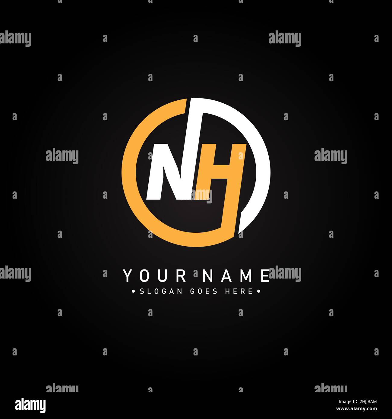 Logo commercial simple pour lettre initiale NH - logo alphabétique Illustration de Vecteur
