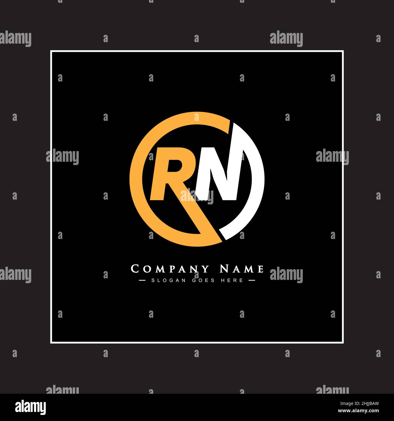 Logo minimal Business pour Alphabet RN - lettre initiale R et N logo Illustration de Vecteur