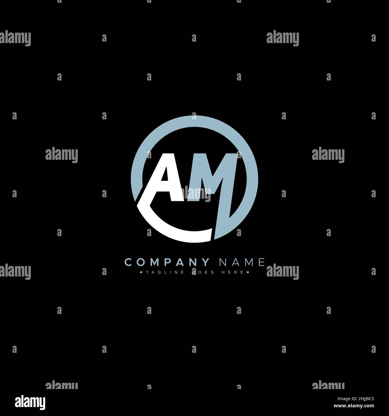 Logo de la lettre initiale AM - logo d'entreprise minimal pour les lettres a et M Illustration de Vecteur