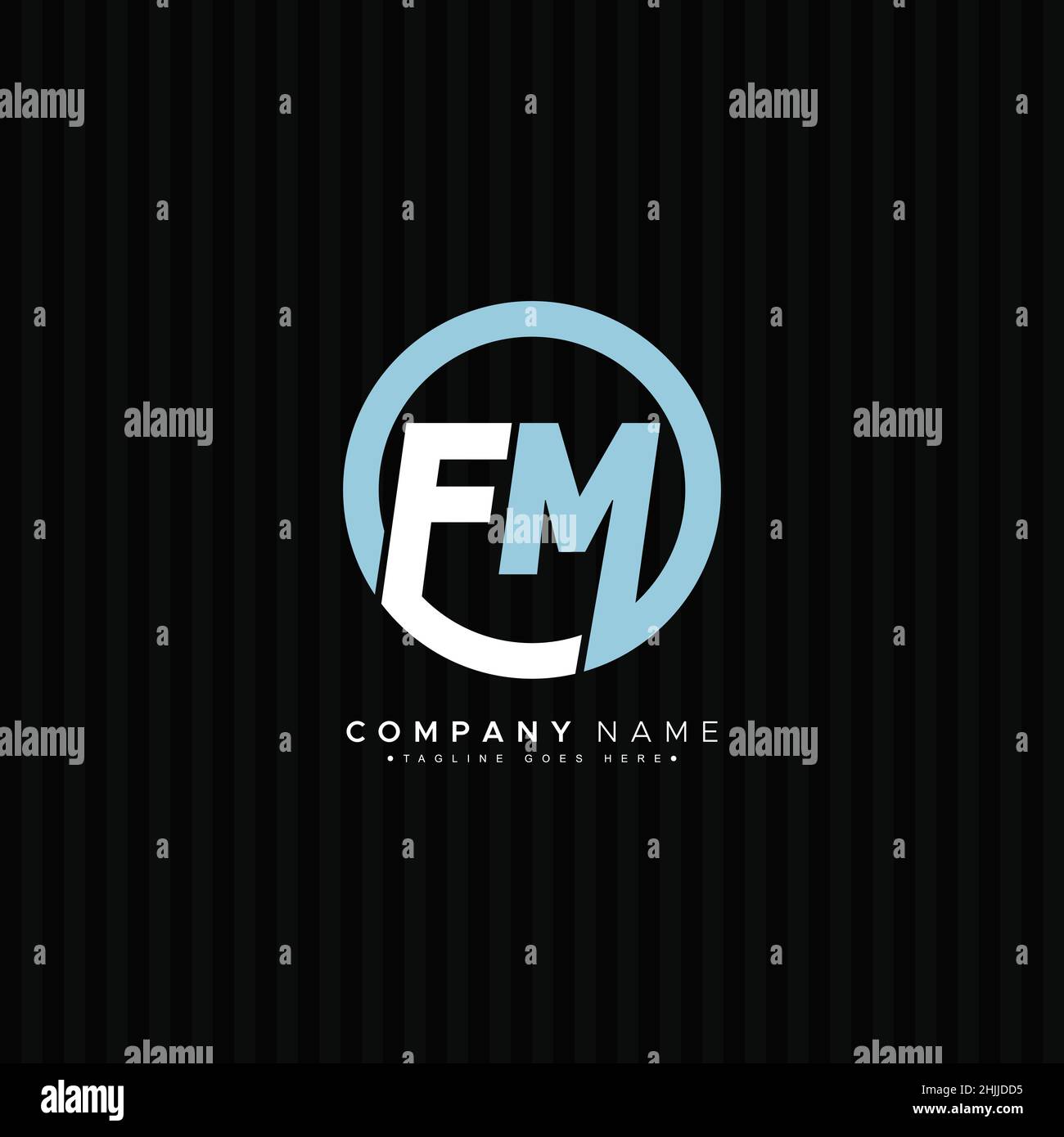 Logo commercial simple pour lettre initiale FM - logo alphabétique - logo monogramme pour initiales de nom commercial Illustration de Vecteur