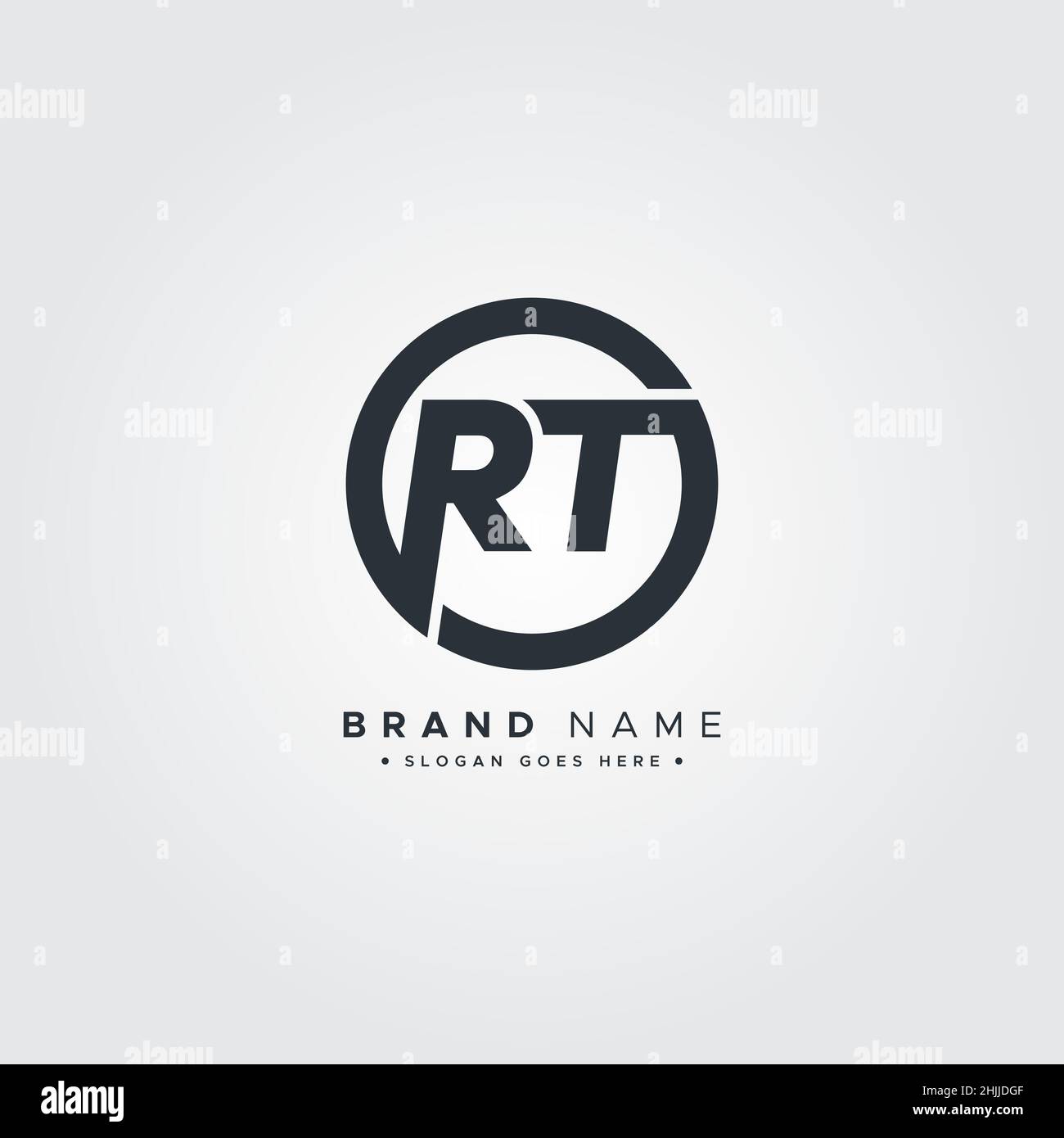 Logo minimal d'entreprise pour Alphabet RT - lettre initiale logo R et T - logo de style monogramme pour initiales de nom d'entreprise Illustration de Vecteur