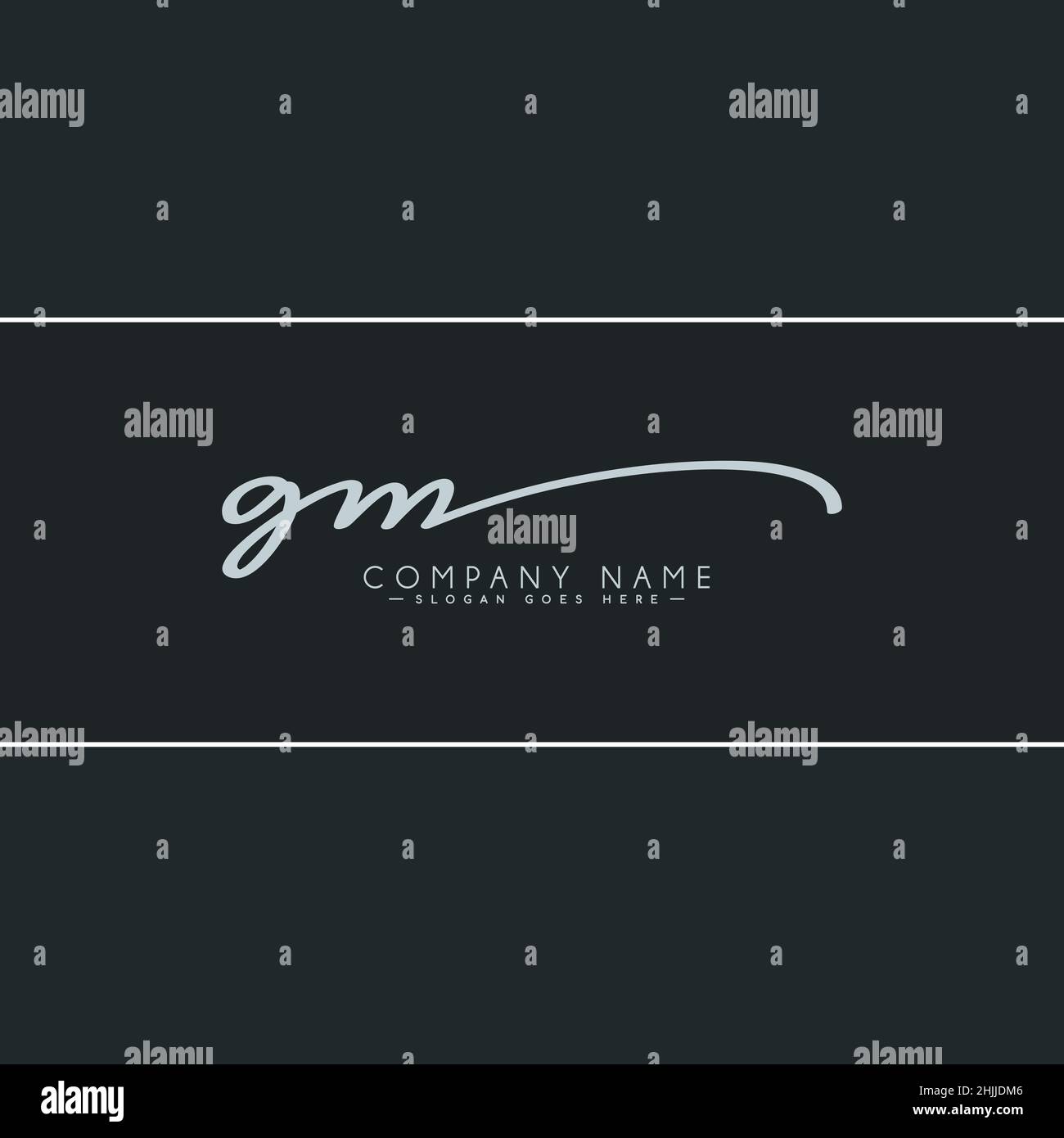 Lettre initiale logo GM - logo de signature dessiné à la main - logo de style signature simple pour les initiales du nom commercial Illustration de Vecteur