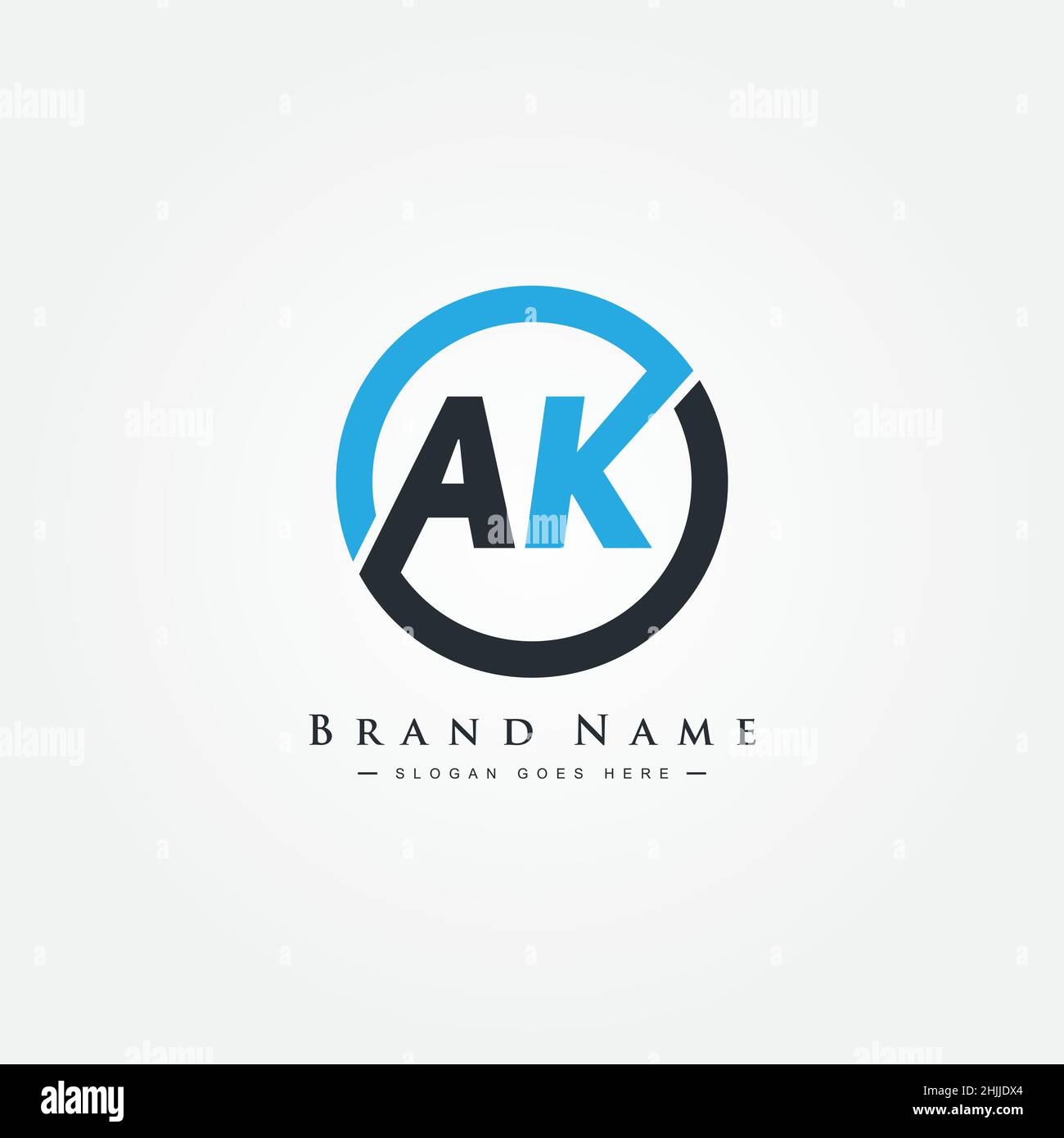 Lettre initiale logo AK - simple logo d'entreprise pour Alphabet A et K - Monogramme logo pour initiales de nom d'entreprise Illustration de Vecteur