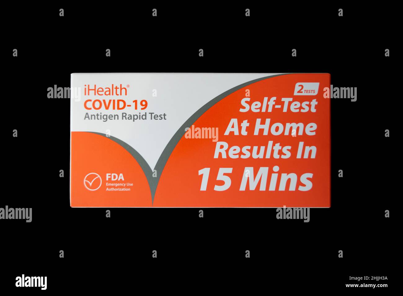 Covid 19 Antigen RAPID à la maison kit d'auto-test fourni par le gouvernement des États-Unis dans le courrier Banque D'Images
