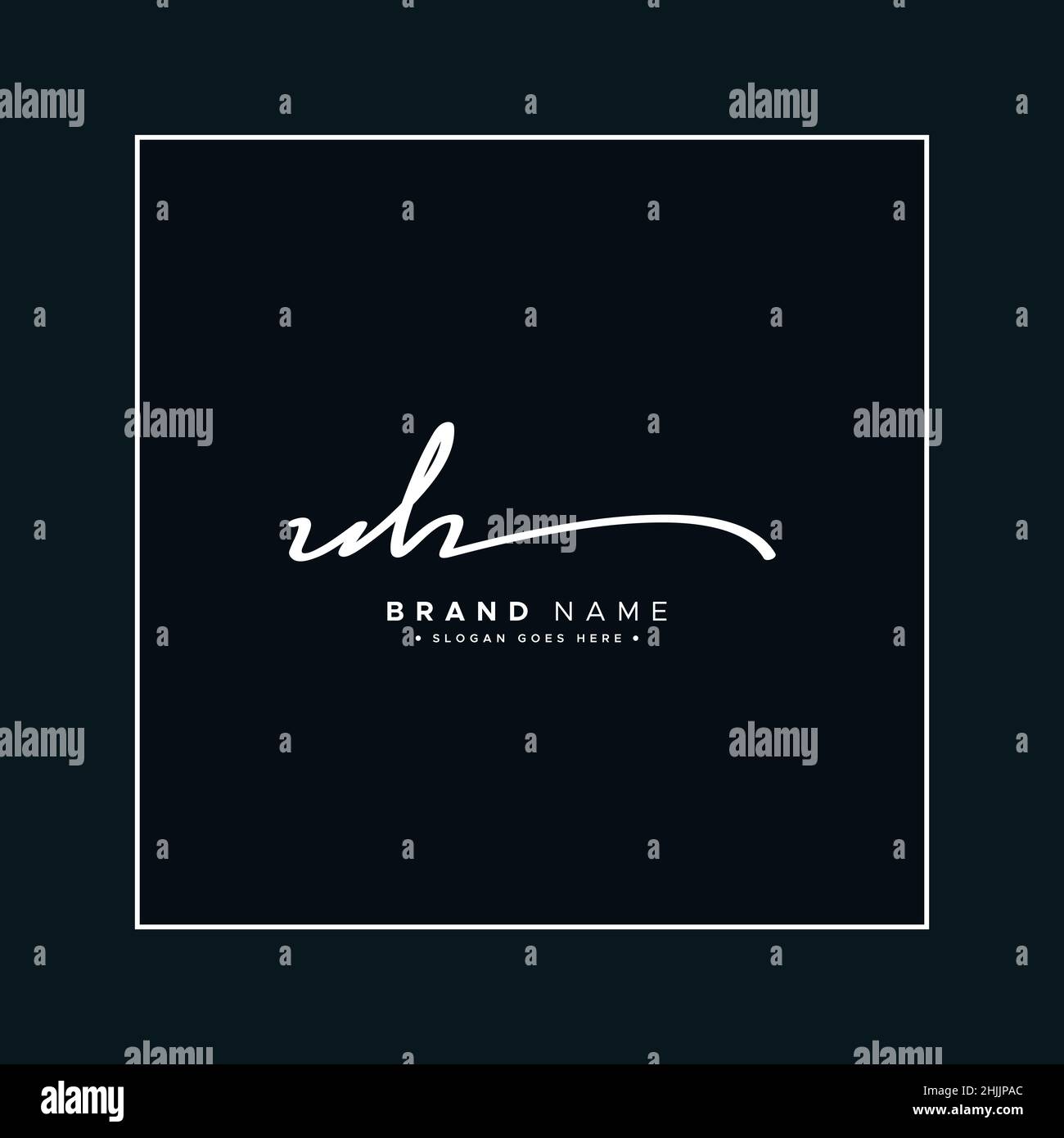 Lettre initiale LOGO UH - logo de style Signature dessiné à la main - logo vectoriel simple dans le style Signature pour les initiales de la marque. Illustration de Vecteur