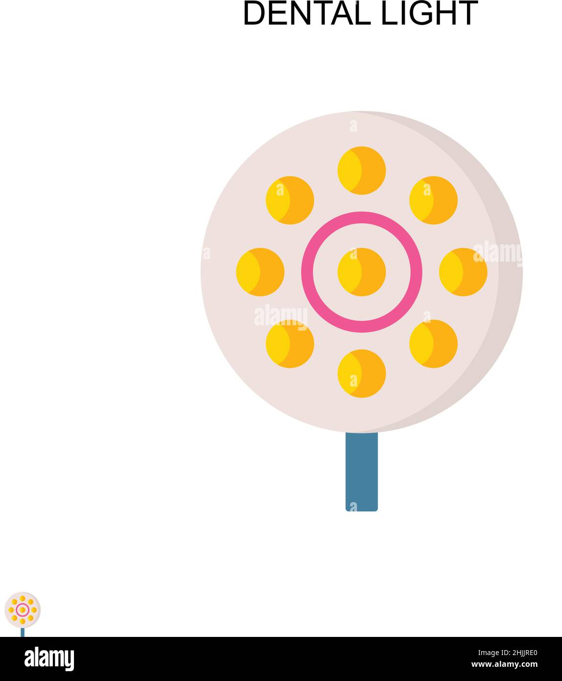 Icône de vecteur simple de lumière dentaire.Modèle de conception de symbole d'illustration pour élément d'interface utilisateur Web mobile. Illustration de Vecteur