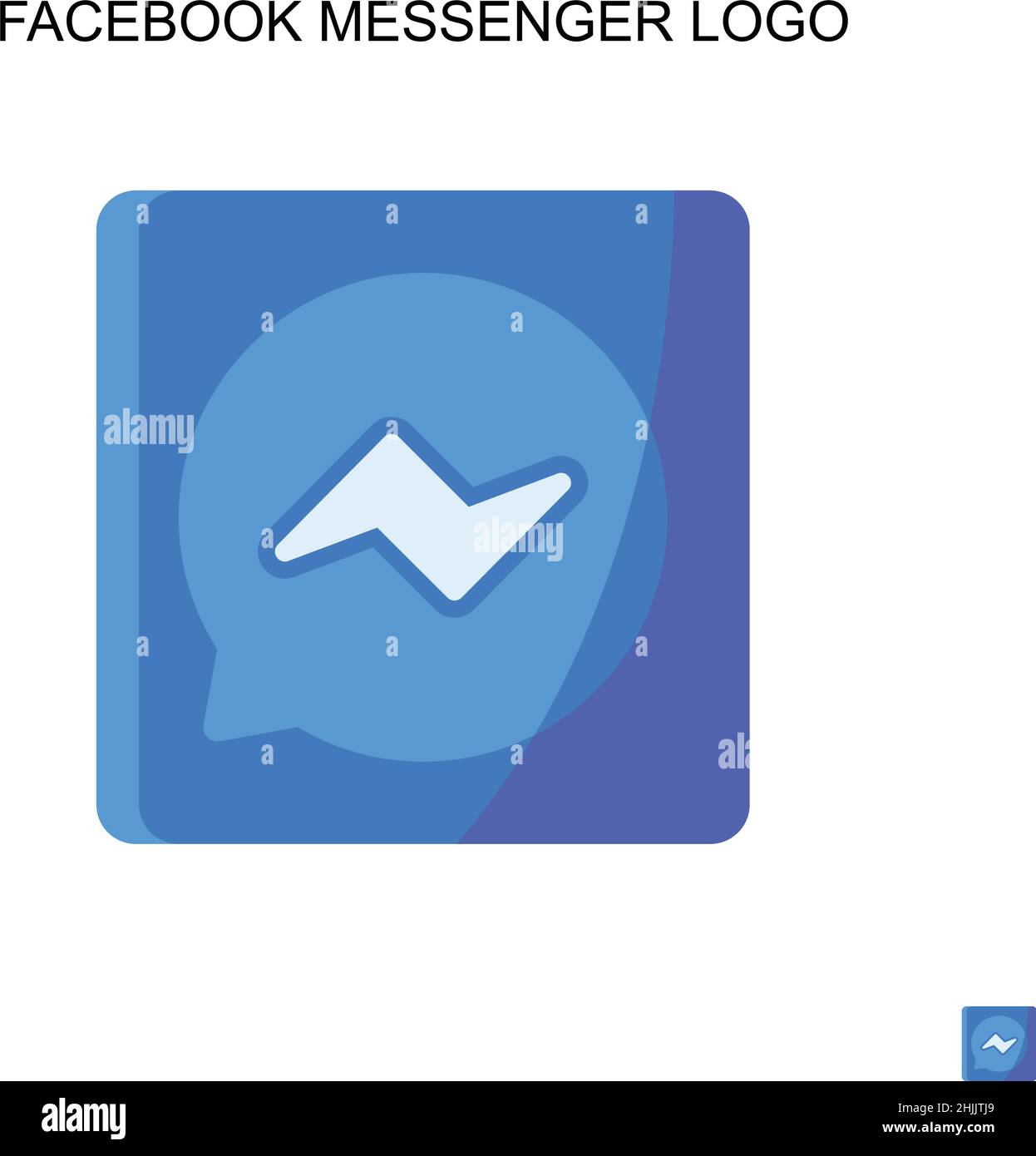 Logo de messagerie Facebook icône de vecteur simple.Modèle de conception de symbole d'illustration pour élément d'interface utilisateur Web mobile. Illustration de Vecteur