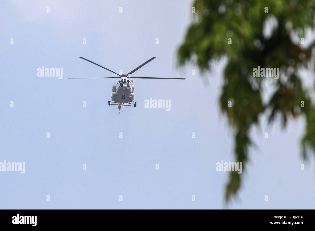 Hélicoptères Sri Lankan Airforce lors des répétitions de la journée de l'indépendance à Colombo, Sri Lanka.30 janvier 2022.(Photo de Saman Abesiriwardana/Pacific Press/Sipa USA) Banque D'Images