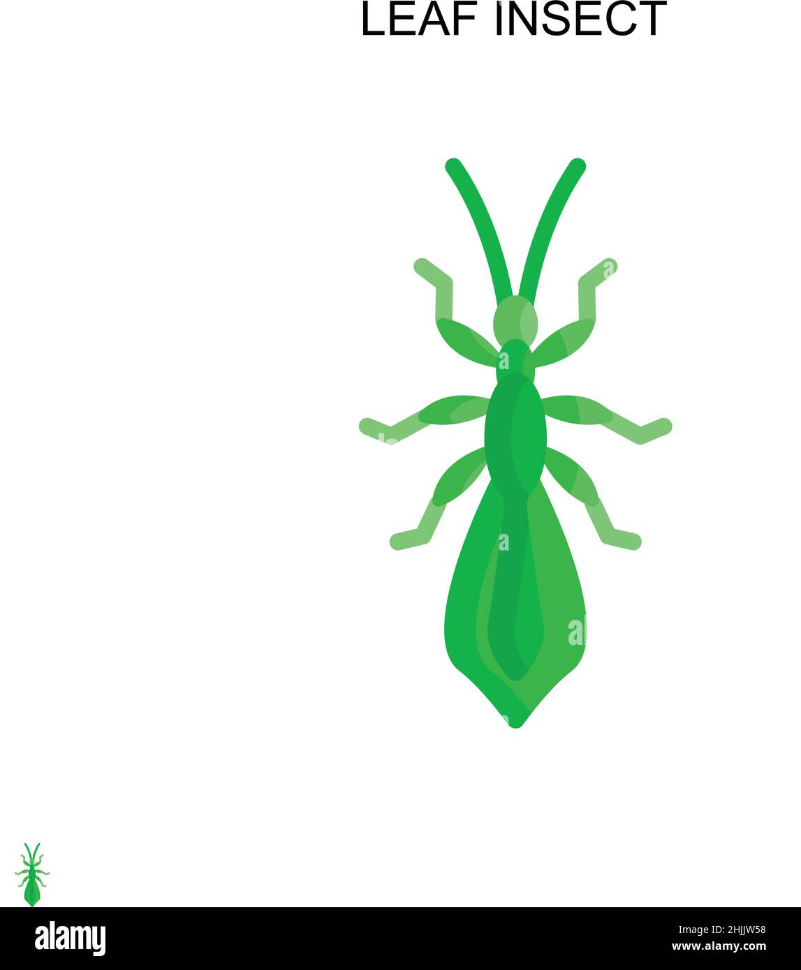 Icône de vecteur simple d'insecte de feuille.Modèle de conception de symbole d'illustration pour élément d'interface utilisateur Web mobile. Illustration de Vecteur