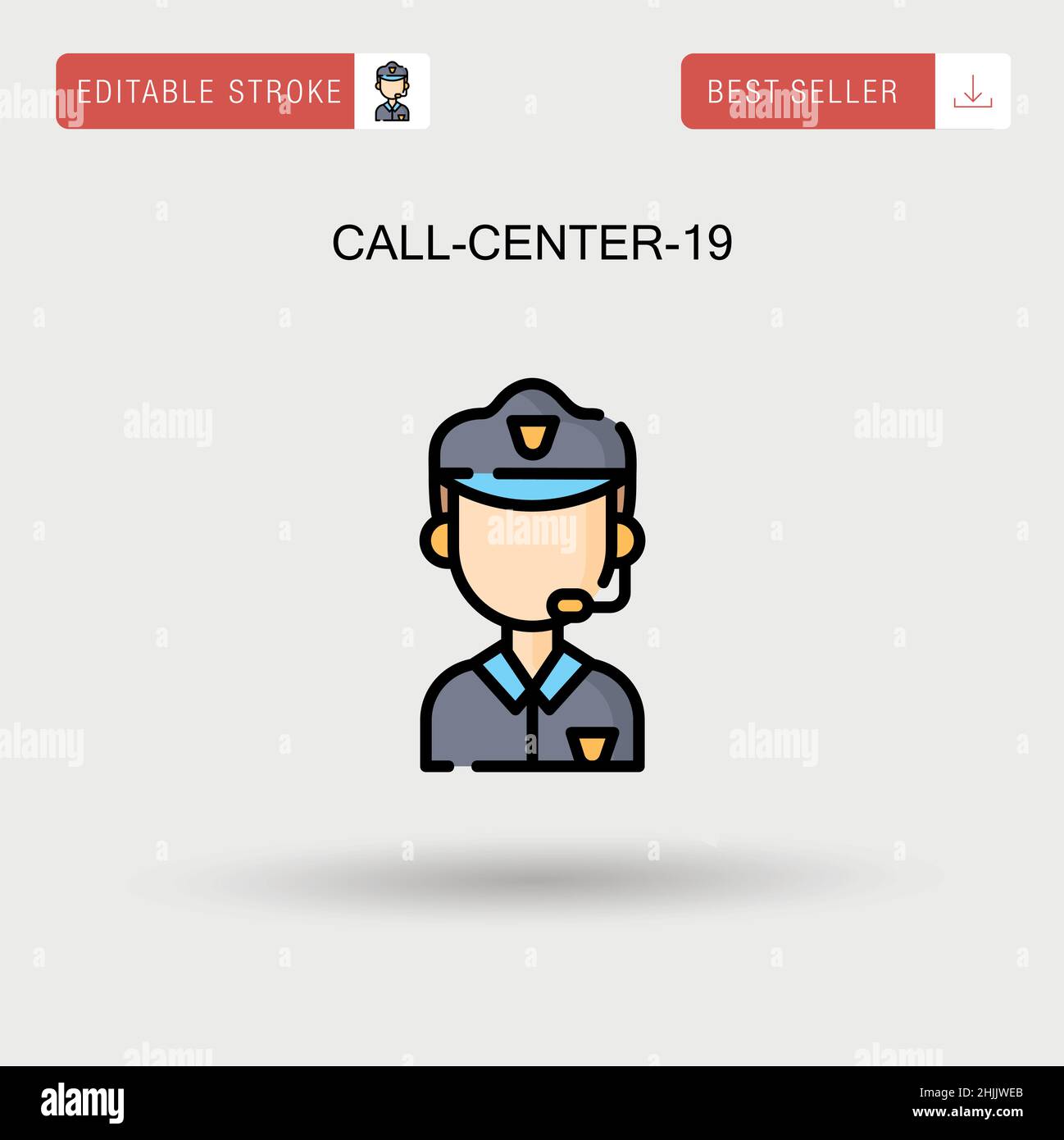 Call-Center-19 icône de vecteur simple. Illustration de Vecteur