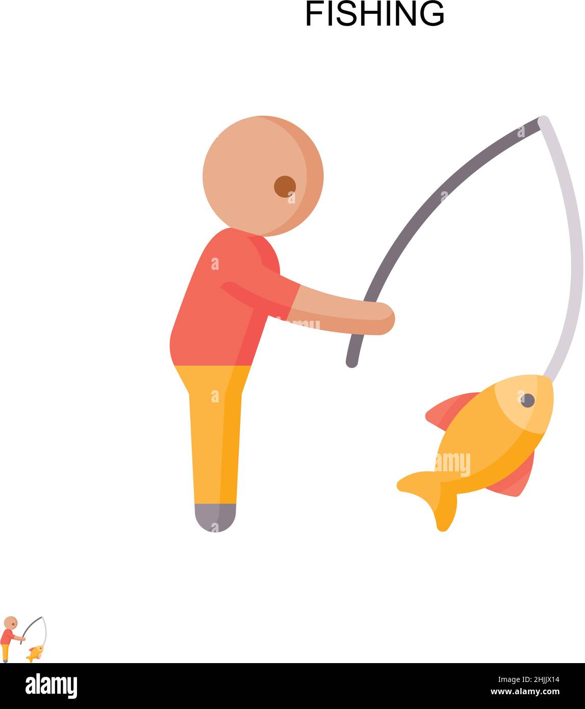 Icône de vecteur simple de pêche.Modèle de conception de symbole d'illustration pour élément d'interface utilisateur Web mobile. Illustration de Vecteur