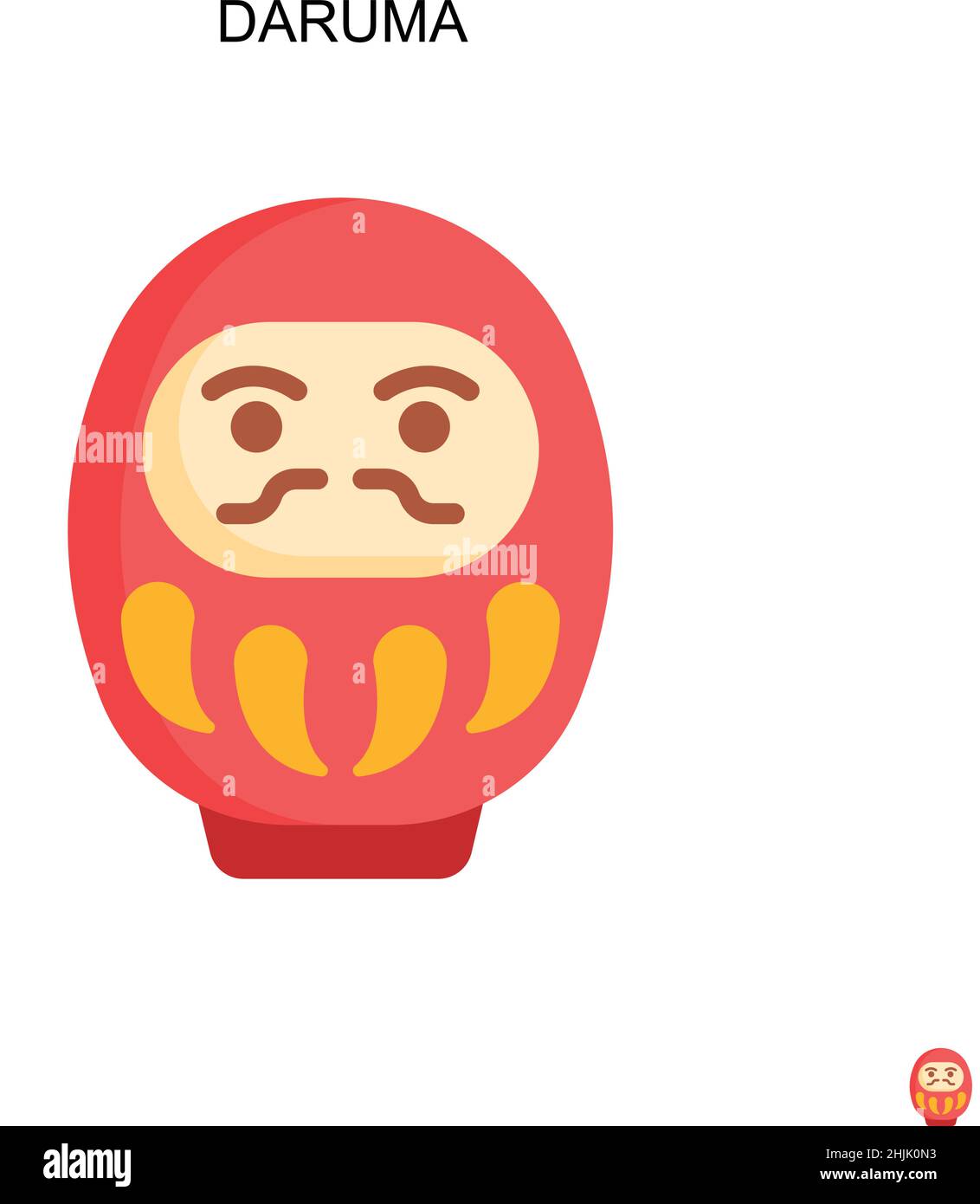 Icône de vecteur simple Daruma.Modèle de conception de symbole d'illustration pour élément d'interface utilisateur Web mobile. Illustration de Vecteur