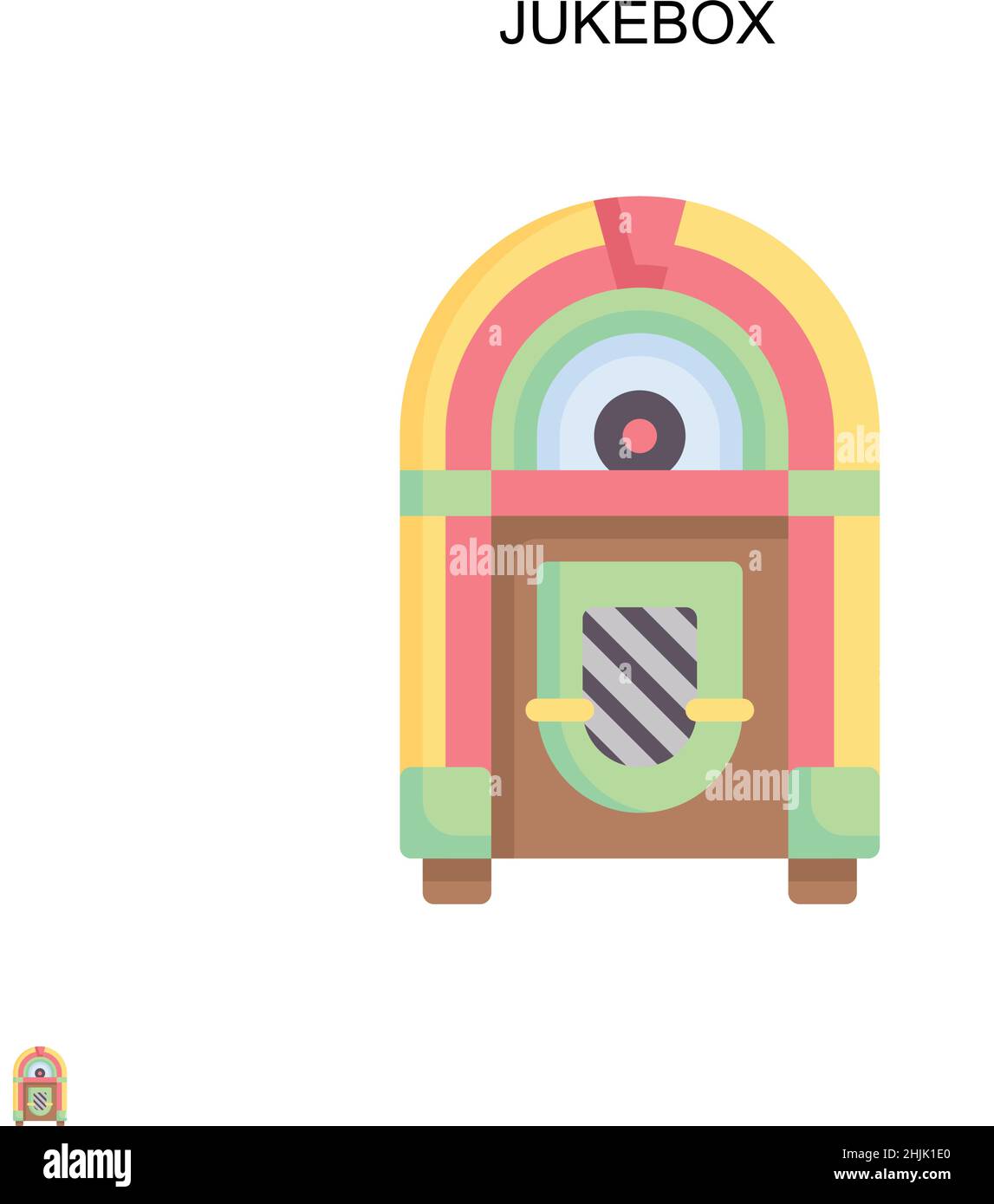 Icône de vecteur simple Jukebox.Modèle de conception de symbole d'illustration pour élément d'interface utilisateur Web mobile. Illustration de Vecteur