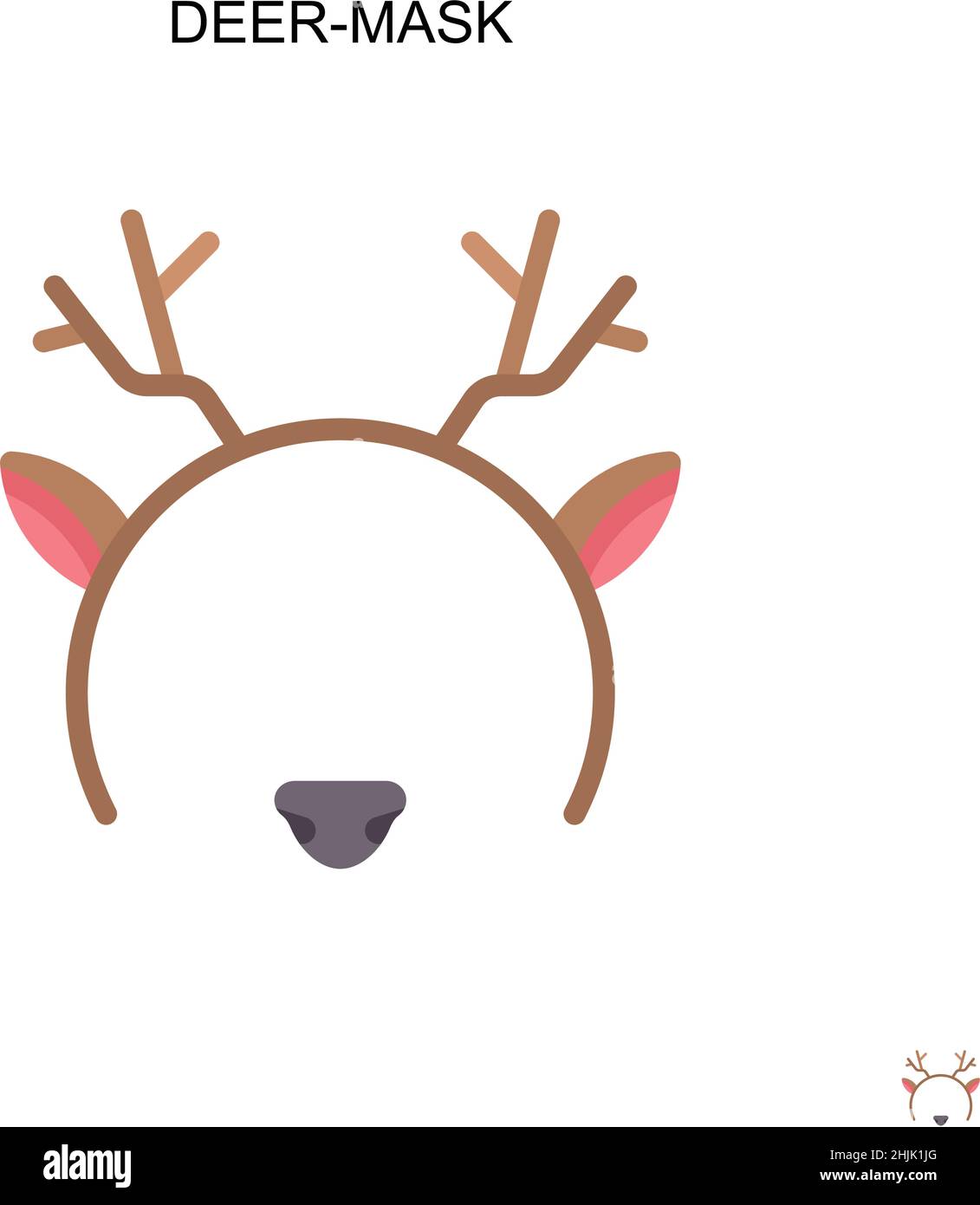 Icône de vecteur simple Deer-Mask.Modèle de conception de symbole d'illustration pour élément d'interface utilisateur Web mobile. Illustration de Vecteur
