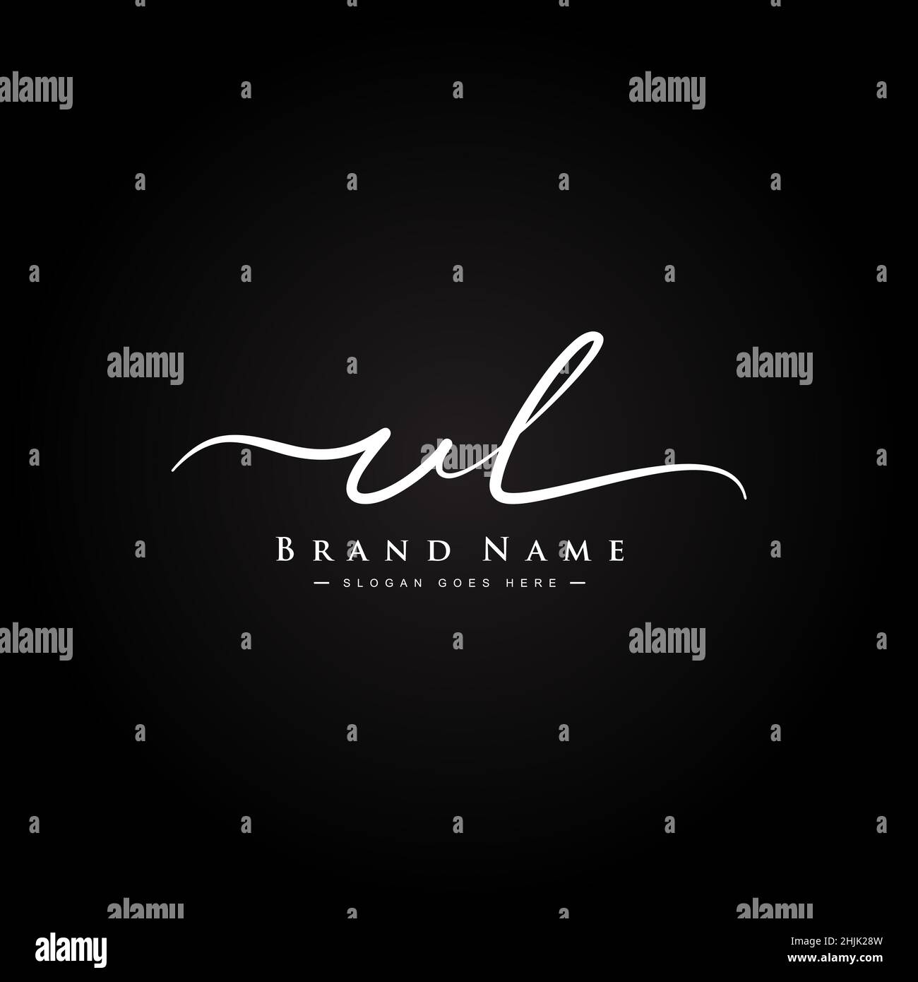 Lettre initiale logo UL - Signature manuscrite logo - simple logo Vector dans le style Signature pour les initiales Illustration de Vecteur